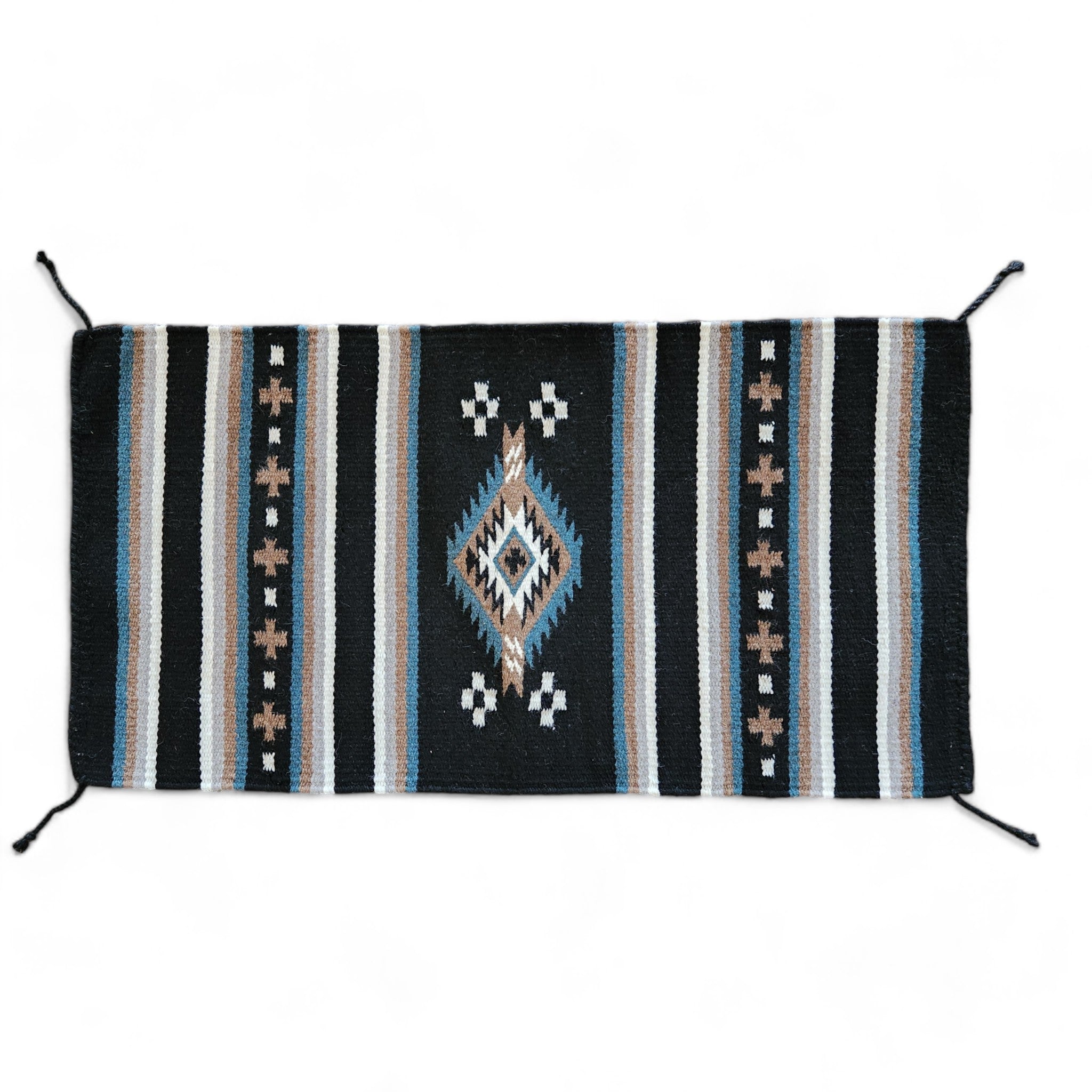 20" X 40" Handwoven Wool Southwestern Rug The Alma Accent Rug