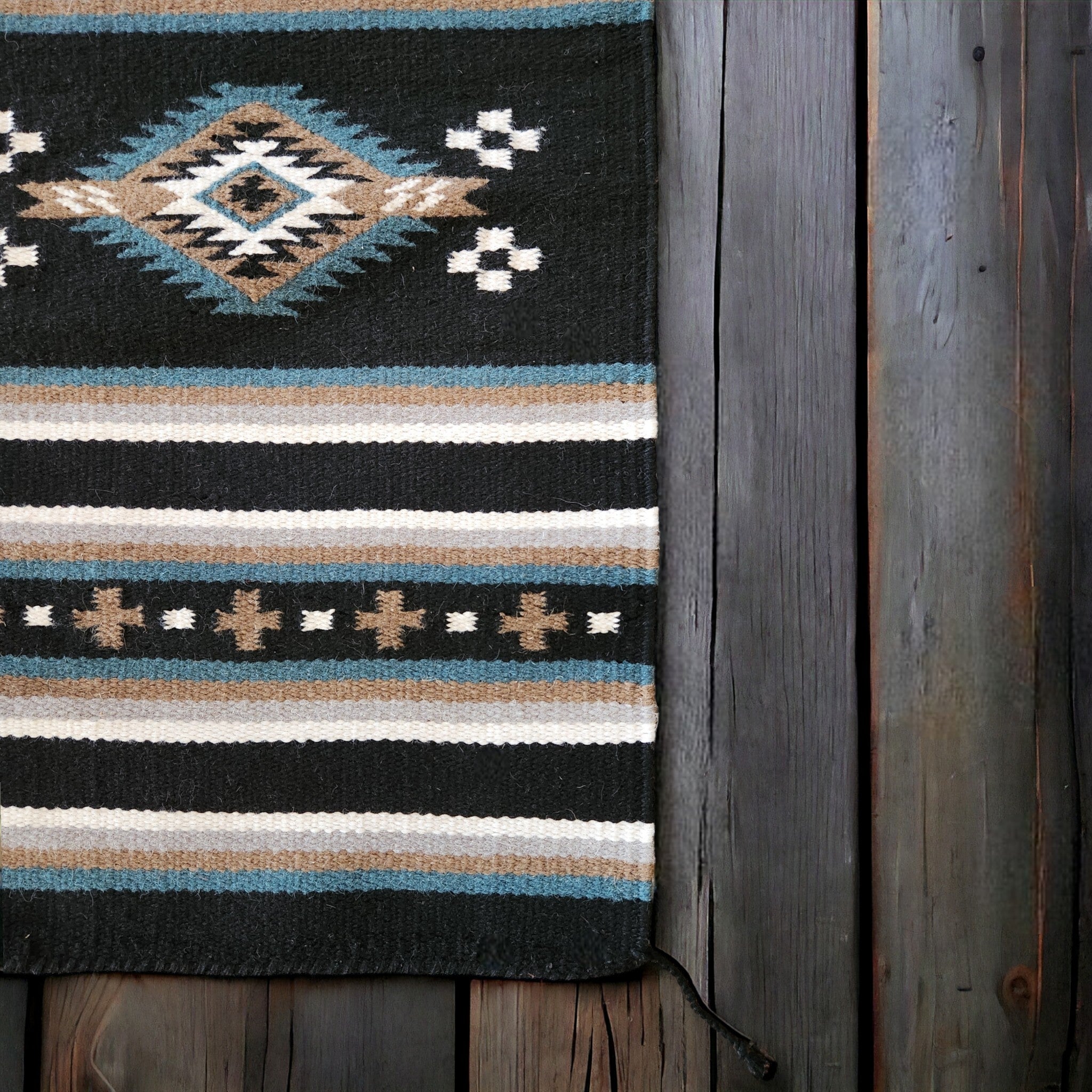20" X 40" Handwoven Wool Southwestern Rug The Alma Accent Rug - Ranch Junkie Mercantile LLC