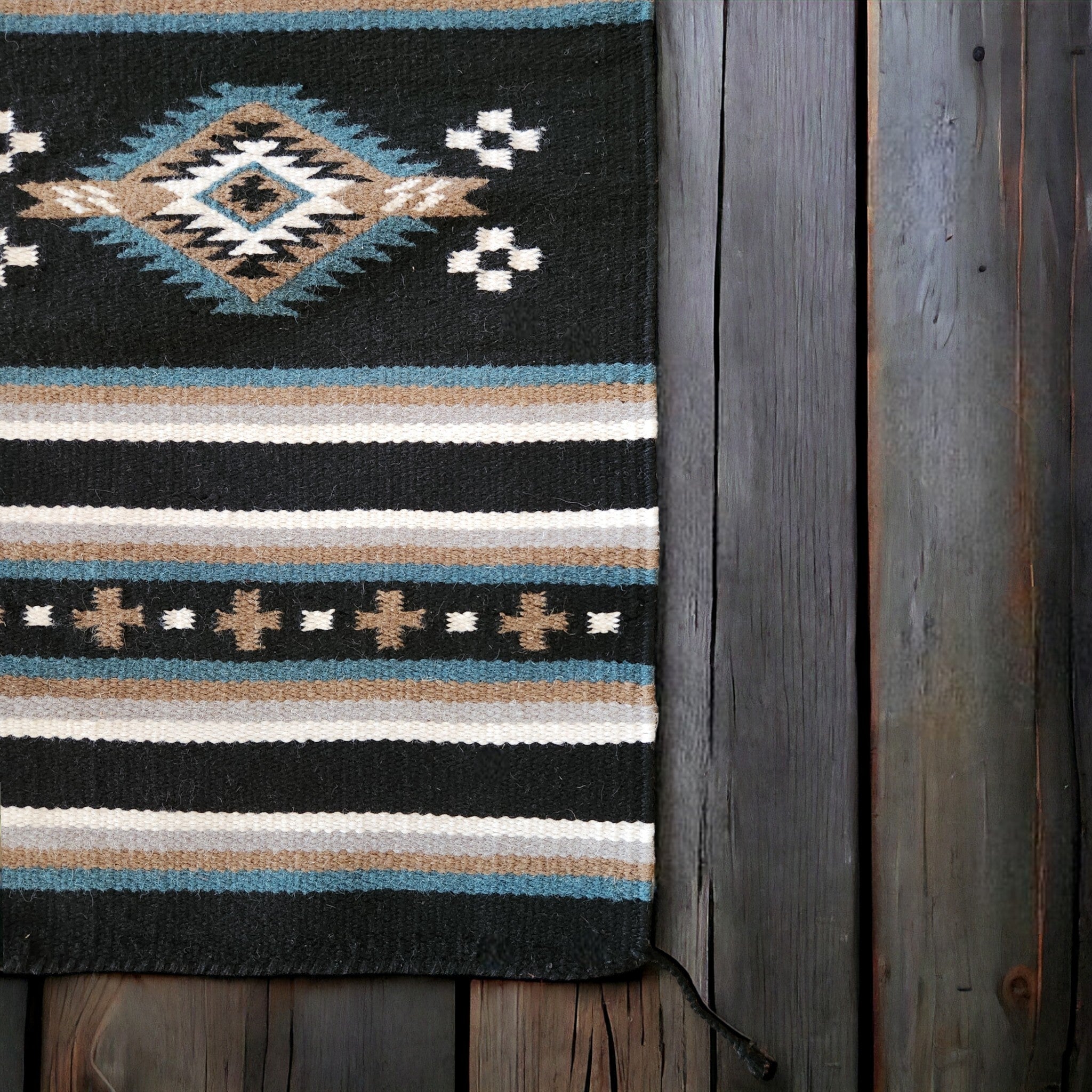 20" X 40" Handwoven Wool Southwestern Rug The Alma Accent Rug