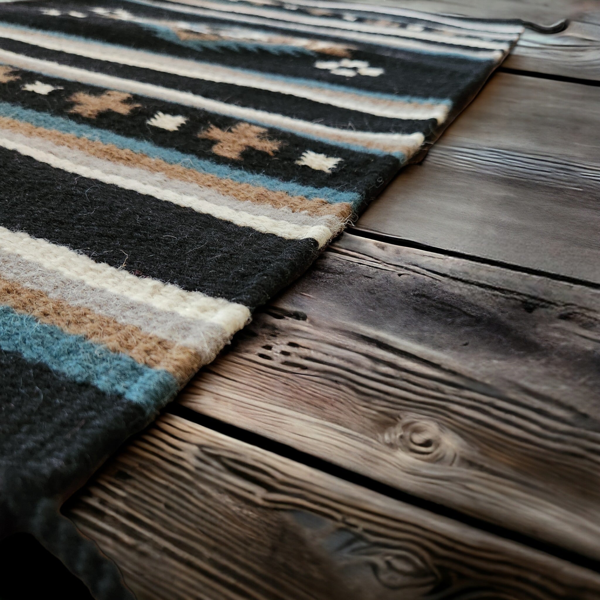20" X 40" Handwoven Wool Southwestern Rug The Alma Accent Rug - Ranch Junkie Mercantile LLC