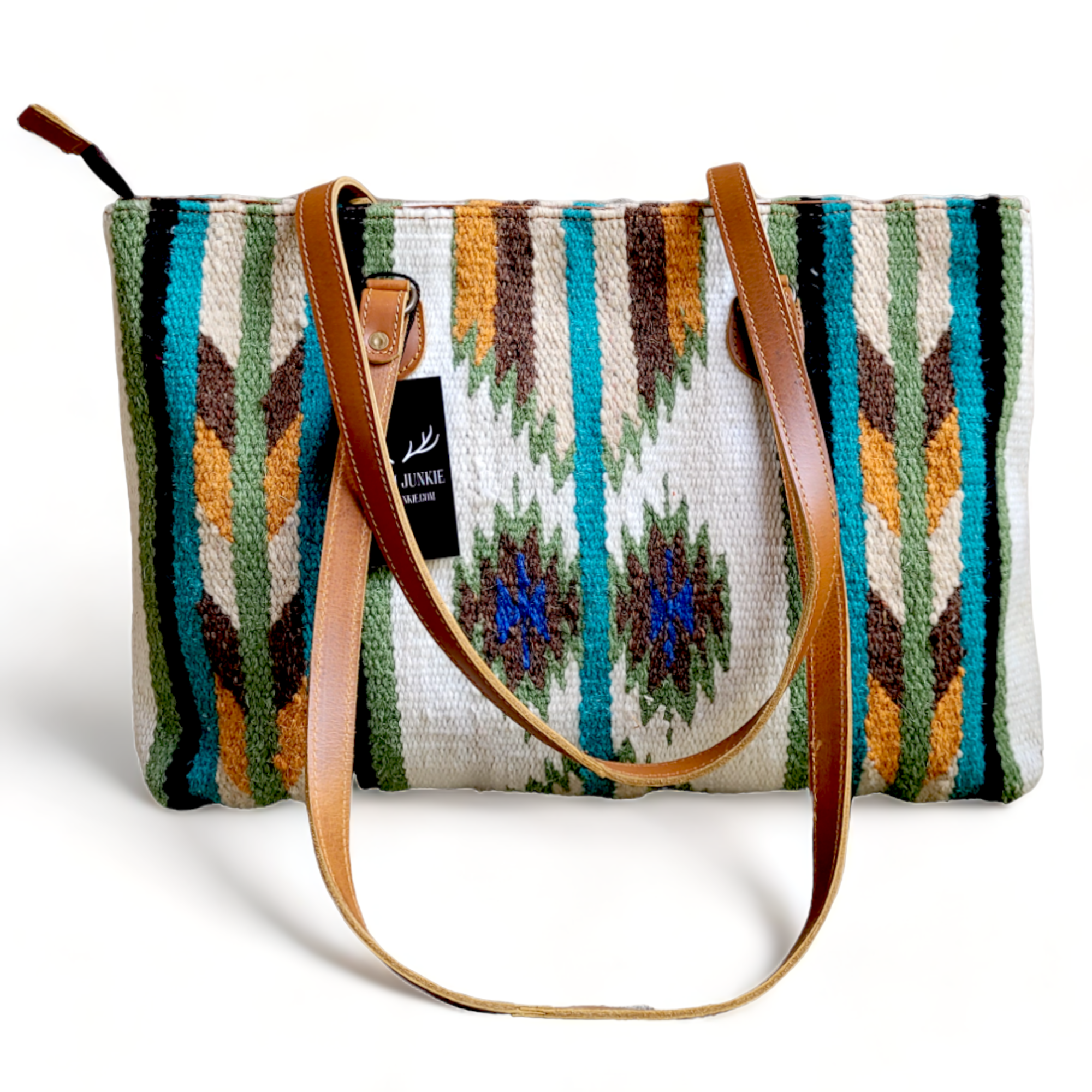 Bundle Deal Aspen Wool Southwestern Aztec Large Weekender Duffel Bag + Large Handwoven Wool Boho Tote - Ranch Junkie Mercantile LLC