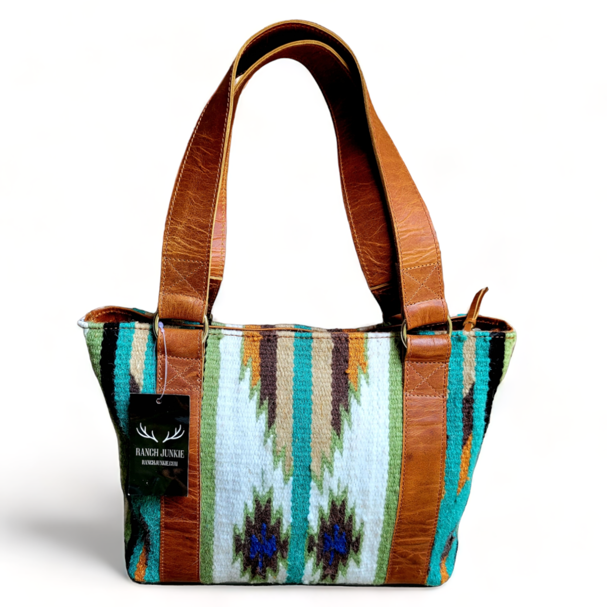 Bundle Deal Aspen Southwestern Handwoven Wool Leather Weekender + Handwoven Wool Tote Purse - Ranch Junkie Mercantile LLC