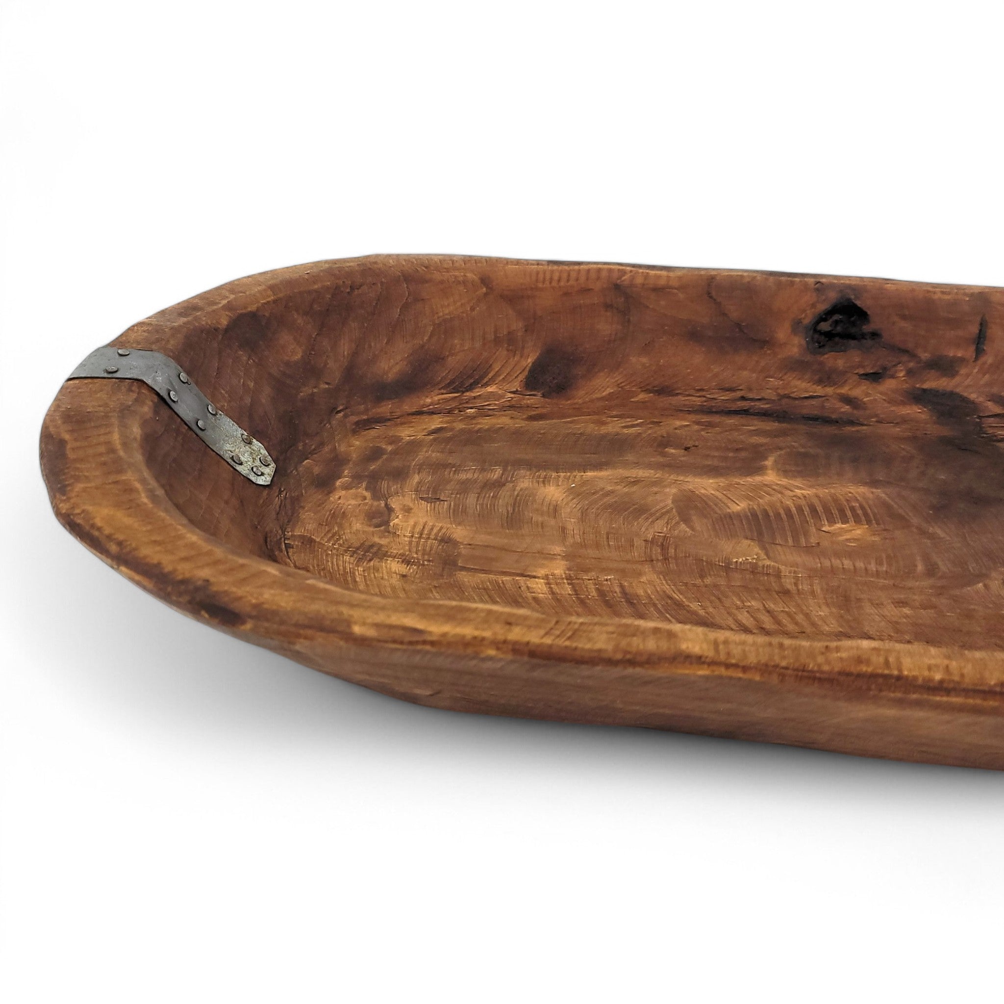 38"-40" Long Extra Large Wood Dough Bowl-Industrial Extra Long Wood Decorative Bowl- The Industrial Big Bend Large Dough Bowl - Ranch Junkie Mercantile LLC