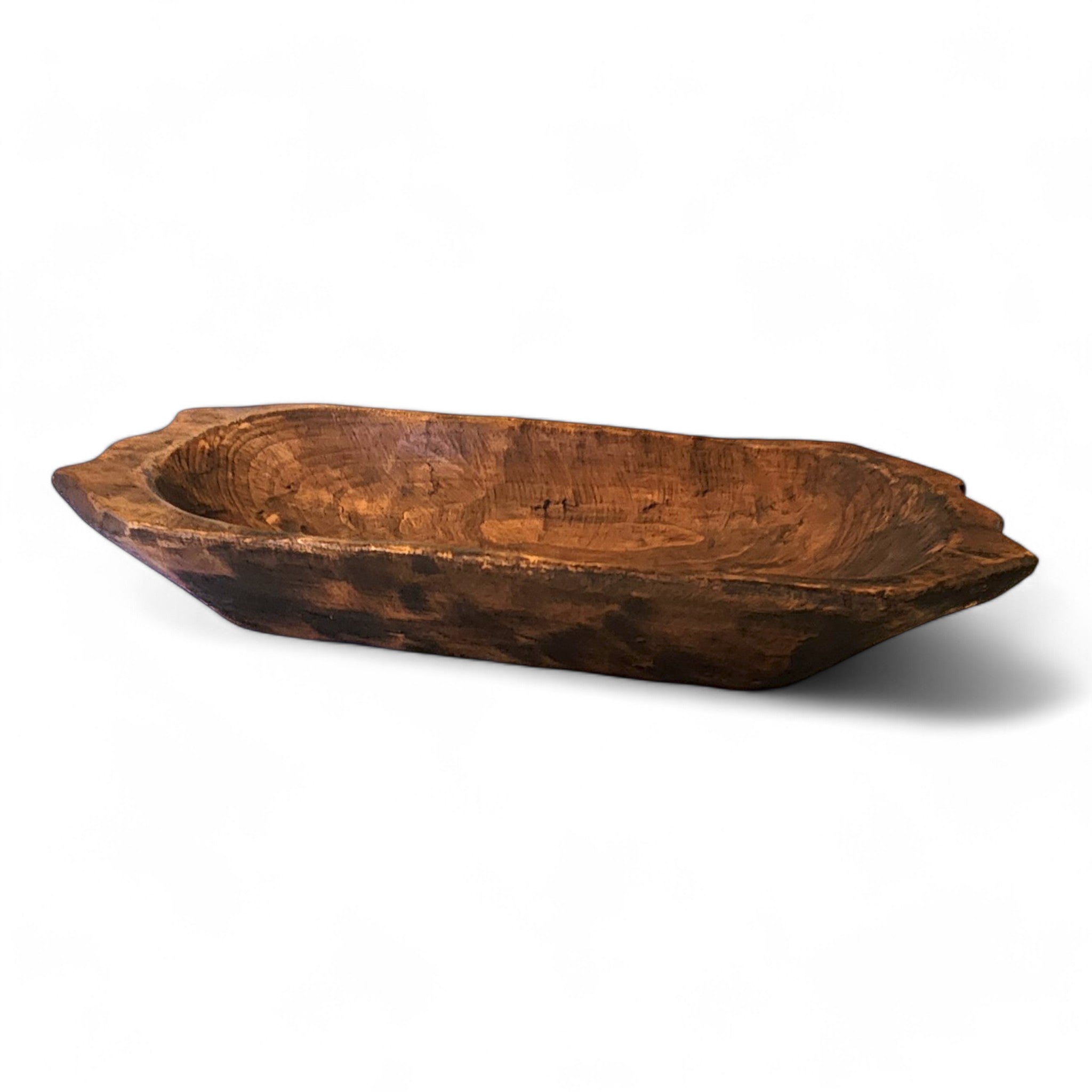 Farmhouse Rustic Dough Bowl With Handles- The Big Horn - Ranch Junkie Mercantile LLC