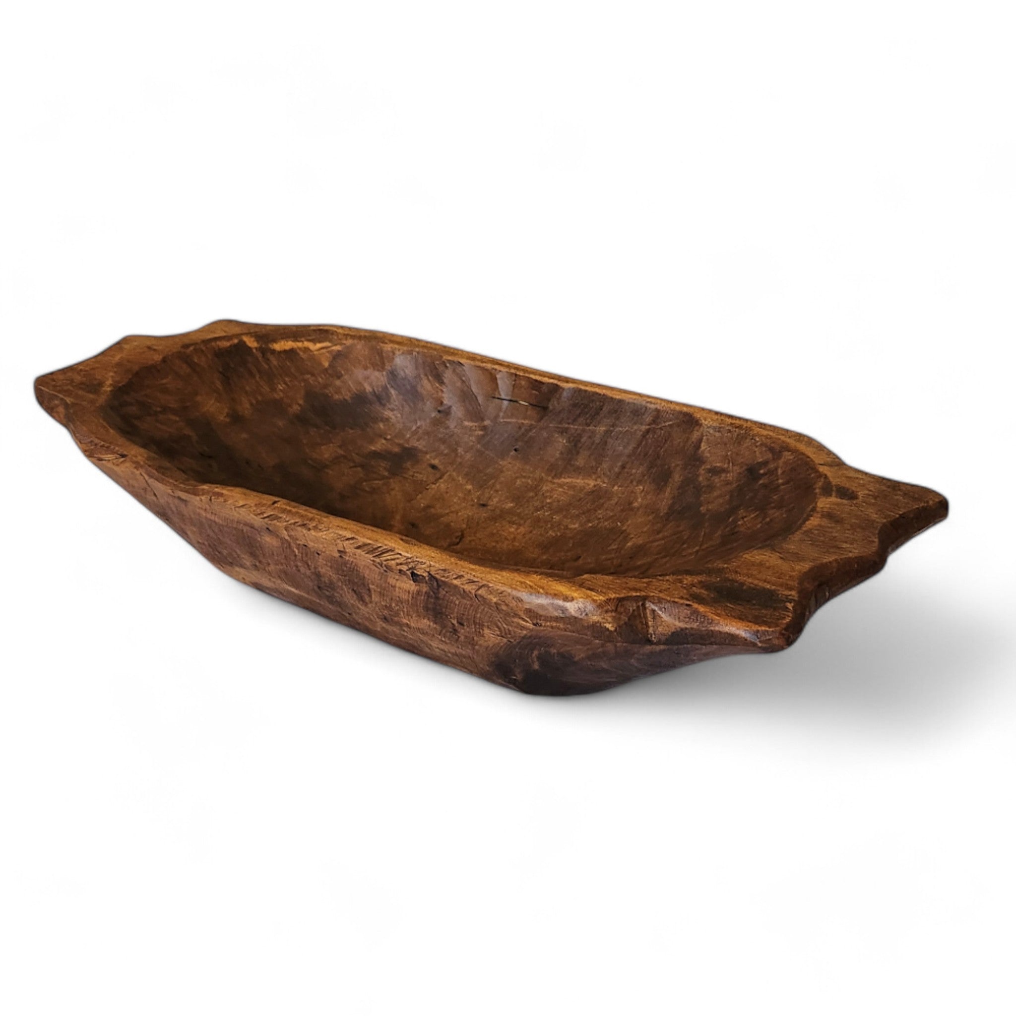 Farmhouse Rustic Dough Bowl With Handles- The Big Horn - Ranch Junkie Mercantile LLC