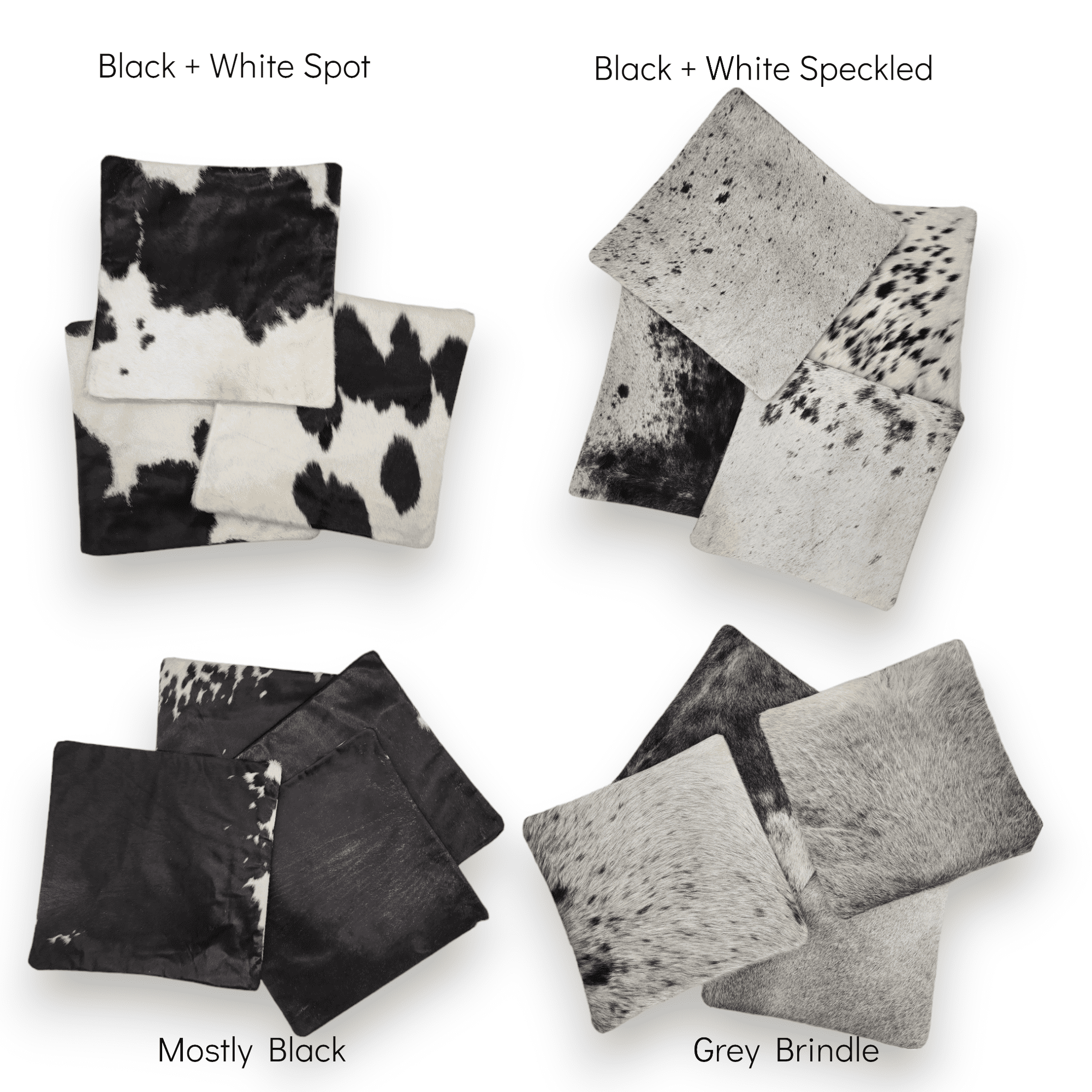 18x18 Genuine Cowhide Pillow Covers Black/White Double Sided Highlands Cowhide Pillow - Ranch Junkie Mercantile LLC