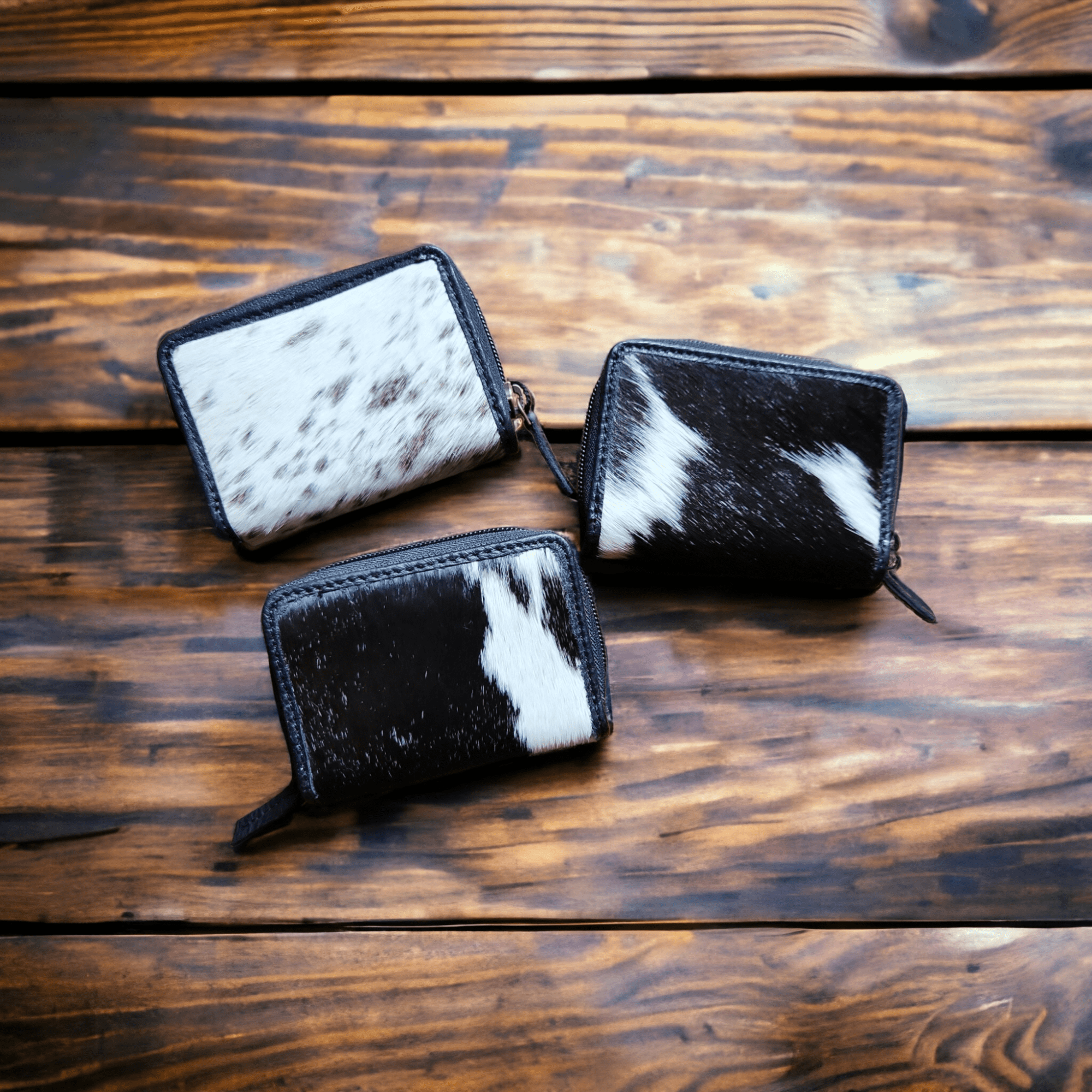 Cowhide Credit Card Wallet Cowhide Wallet Small Leather Highlands Wallet - Ranch Junkie Mercantile LLC