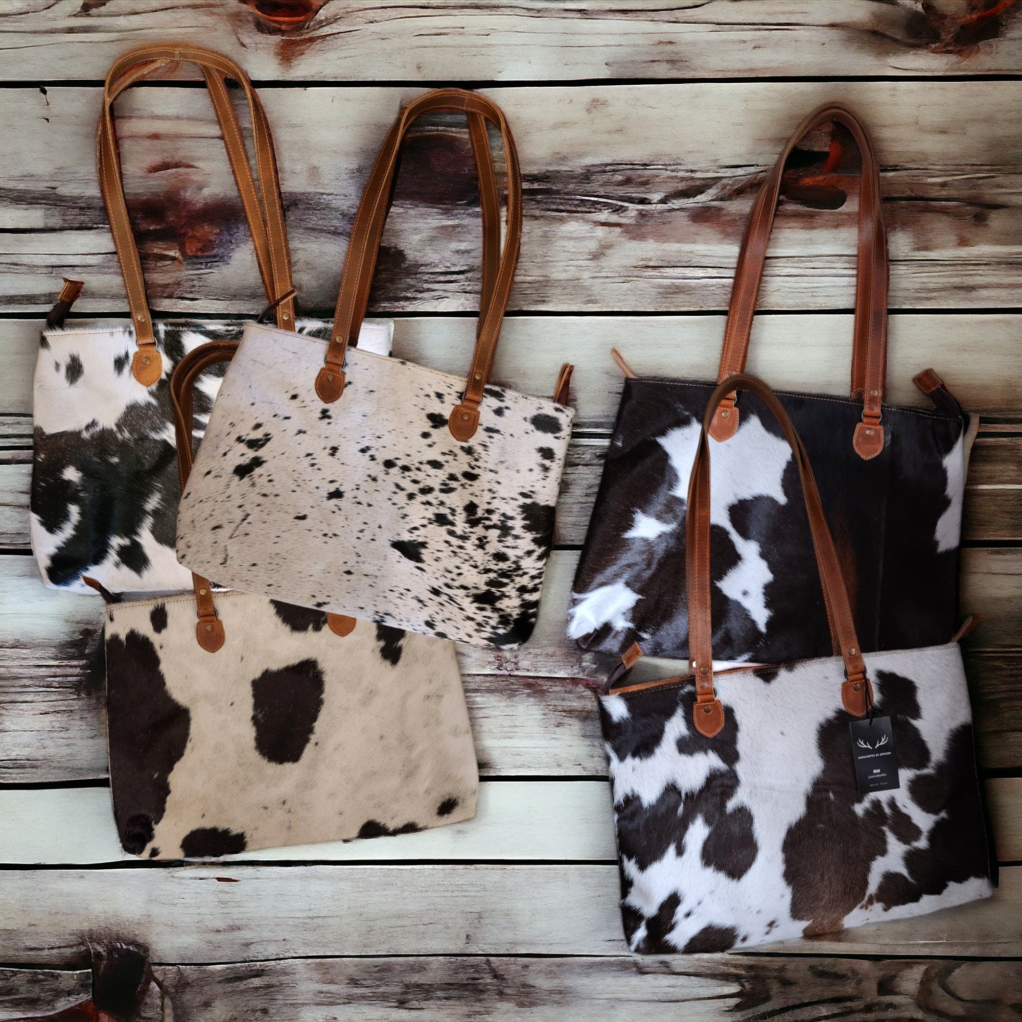 Bundle Deal Highlands Cowhide Large Tote Black + Envelope Cowhide Wallet - Ranch Junkie Mercantile LLC