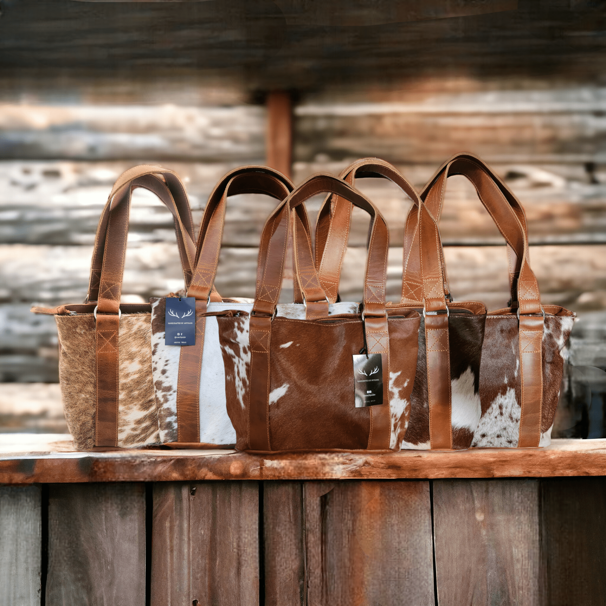 Genuine Cowhide Tote Handbag Highlands Brown Purse - Ranch Junkie Mercantile LLC