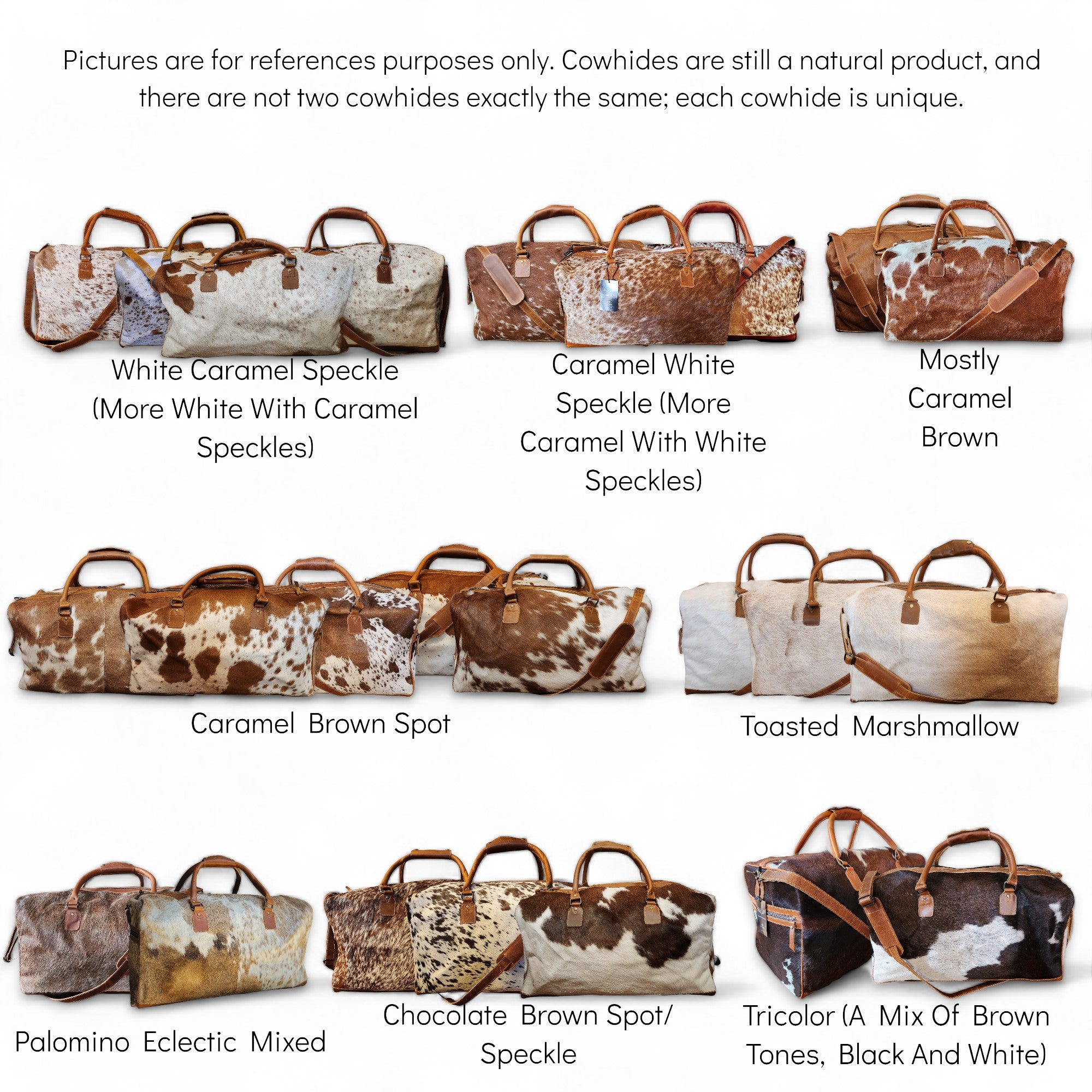 Genuine Cowhide Duffel Bag The Highlands Saddle Large Cowhide Duffel - Ranch Junkie Mercantile LLC