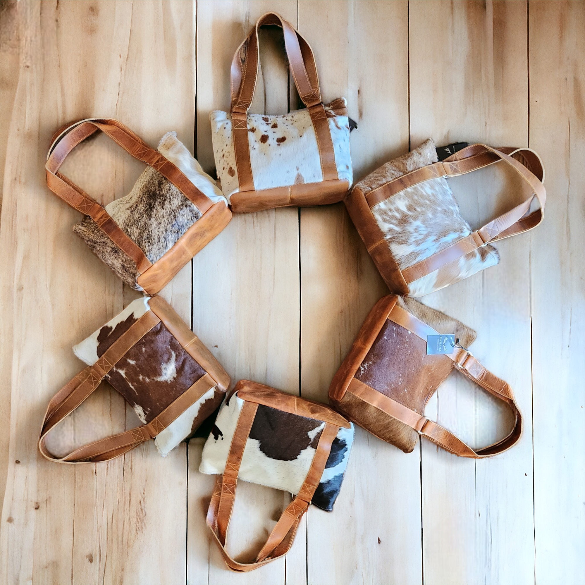 Bundle Deal Highlands Cowhide Tote Purse Saddle + Envelope Cowhide Large Wallet Saddle - Ranch Junkie Mercantile LLC