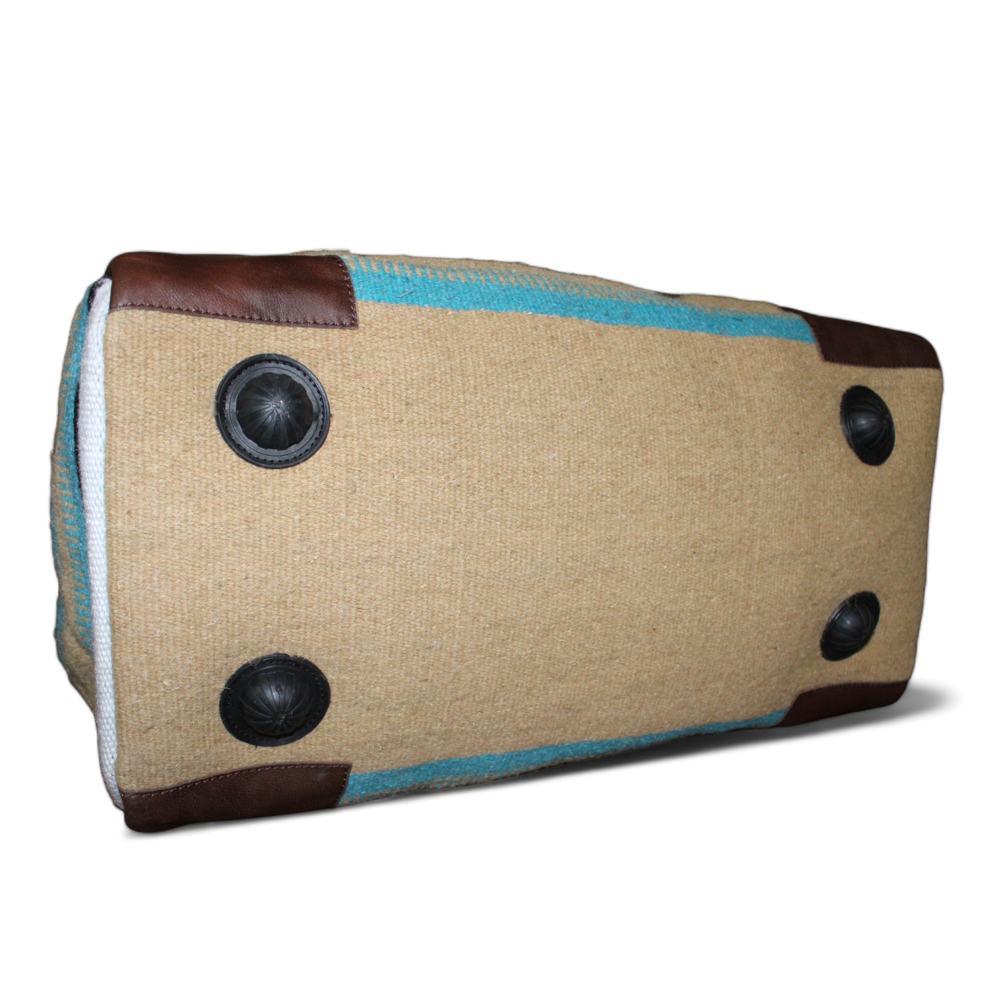 Aztec Large Weekender Southwestern Duffel Bag Cayman Saddle Blanket Bag 100% Leather Handles - Ranch Junkie Mercantile LLC