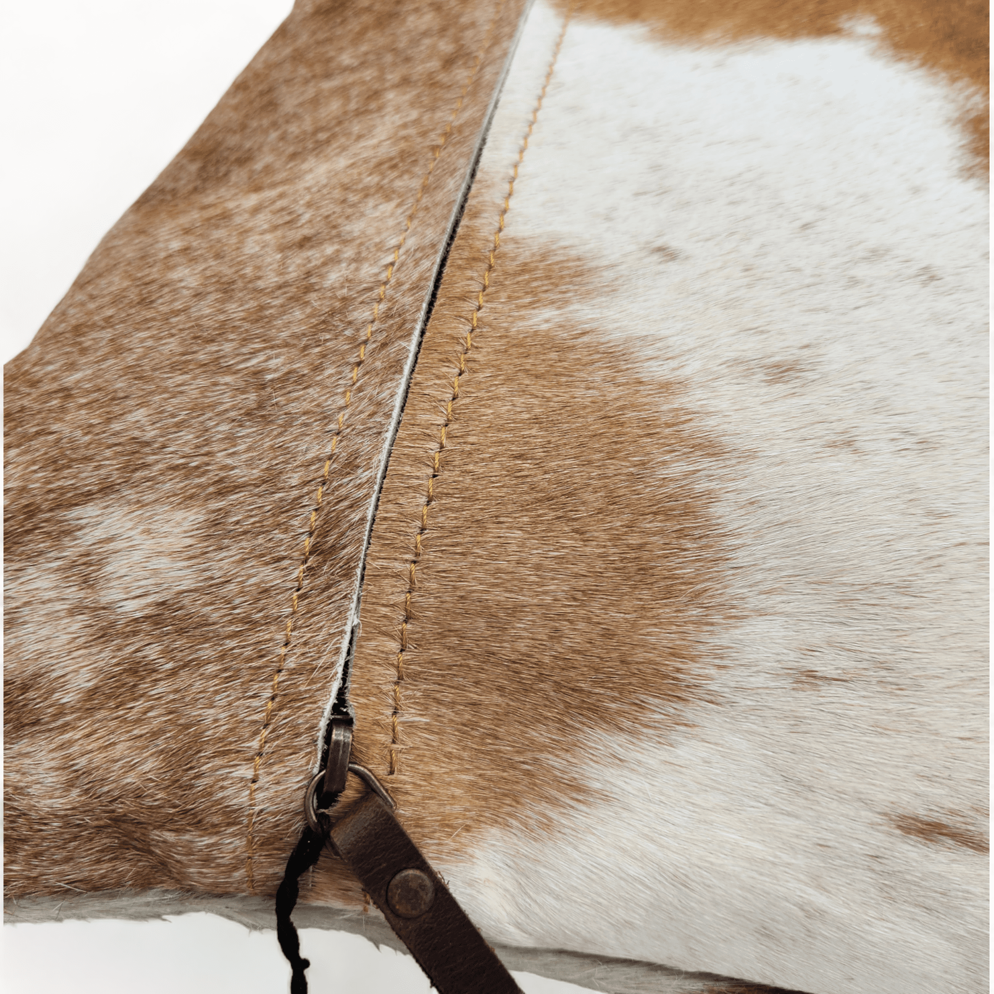 18x18 Genuine Cowhide Pillow Covers Caramel Brown Double Sided Highlands Cowhide Pillow - Ranch Junkie Mercantile LLC