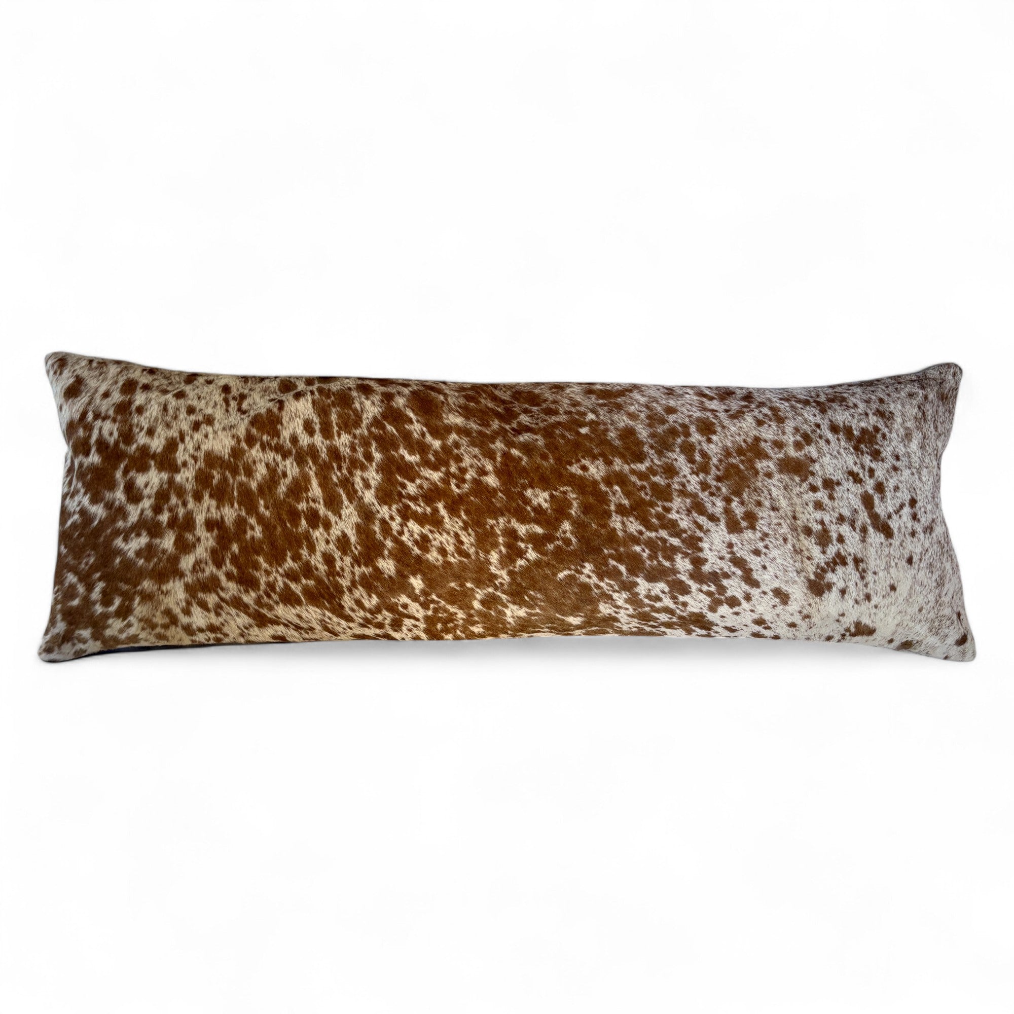 12x36 Genuine Cowhide Pillow Covers Lumbar Caramel Brown Double Sided Highlands Cowhide Pillow - Ranch Junkie Mercantile LLC