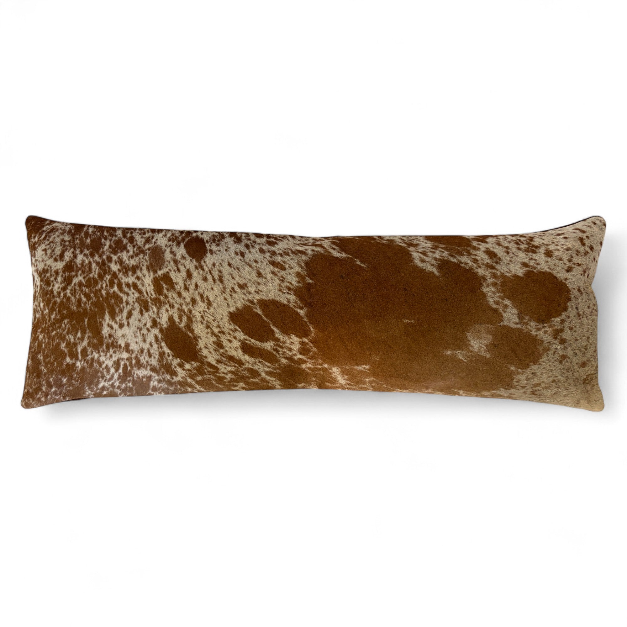 12x36 Genuine Cowhide Pillow Covers Lumbar Caramel Brown Double Sided Highlands Cowhide Pillow - Ranch Junkie Mercantile LLC