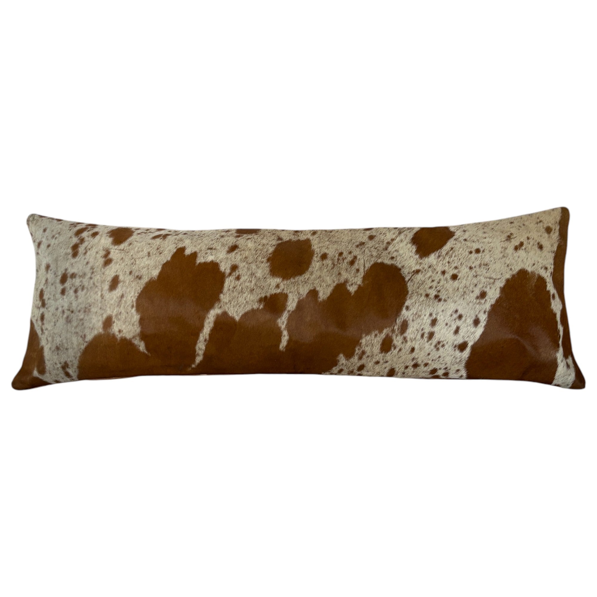 12x36 Genuine Cowhide Pillow Covers Lumbar Caramel Brown Double Sided Highlands Cowhide Pillow - Ranch Junkie Mercantile LLC