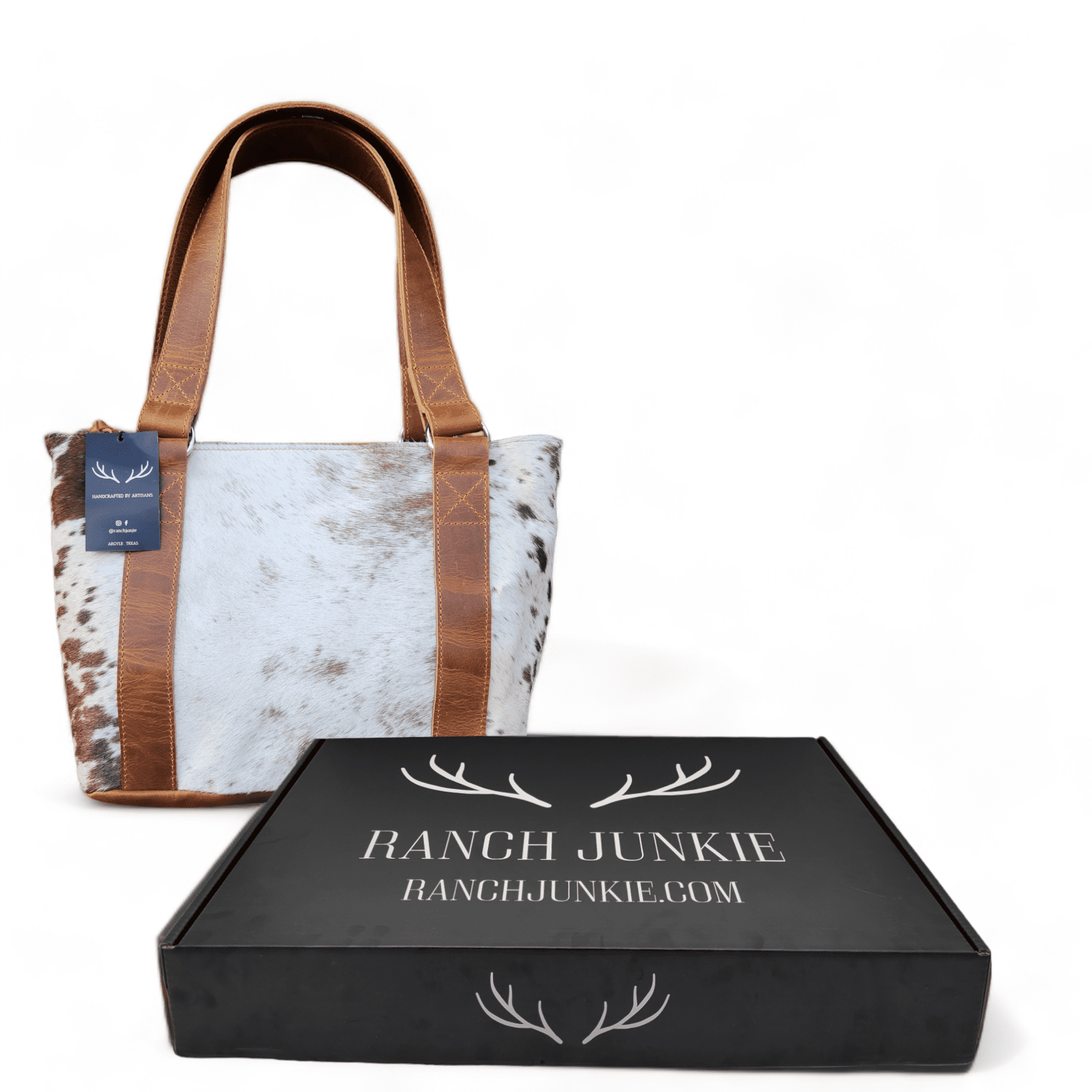 Genuine Cowhide Tote Handbag Highlands Brown Purse - Ranch Junkie Mercantile LLC