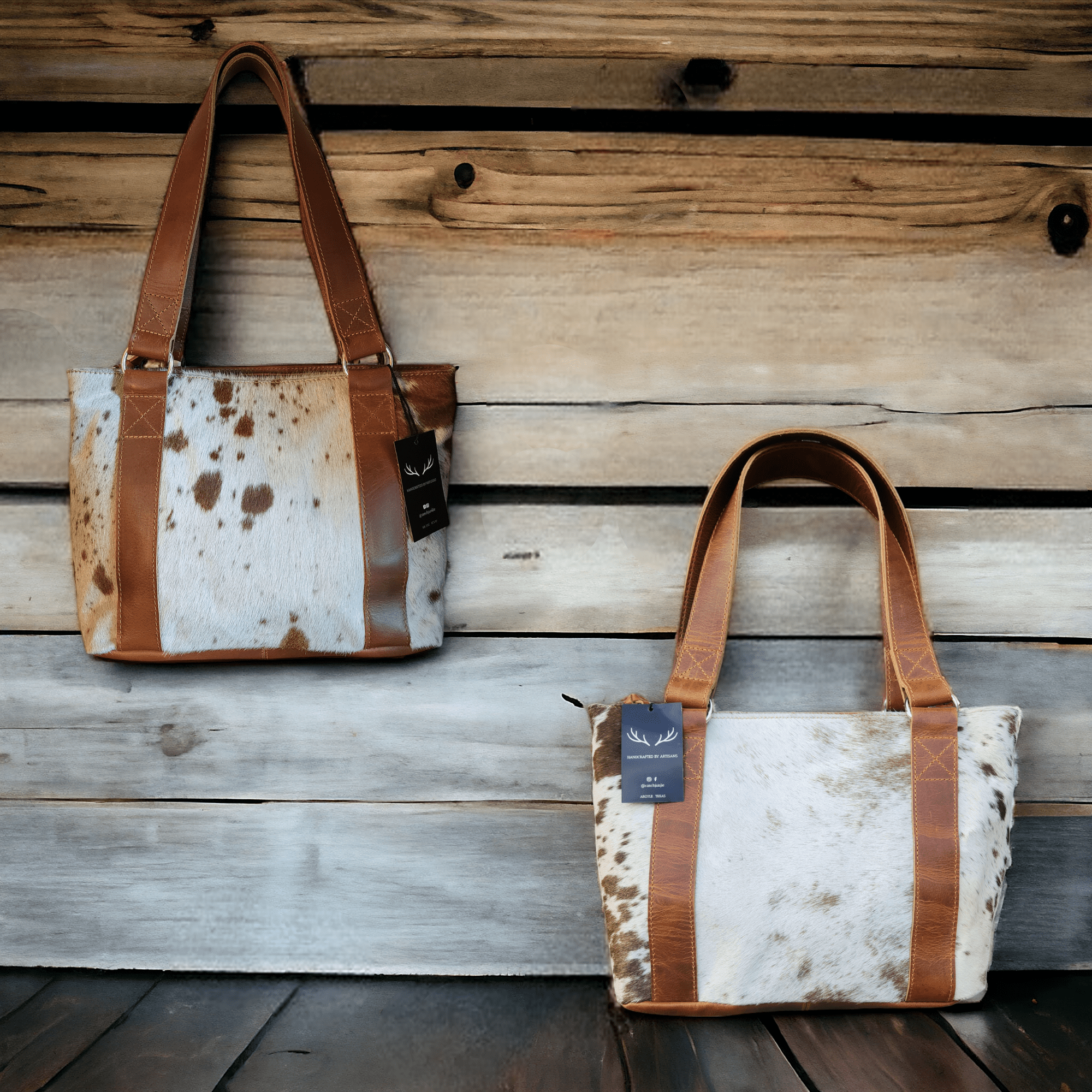Genuine Cowhide Tote Handbag Highlands Brown Purse - Ranch Junkie Mercantile LLC