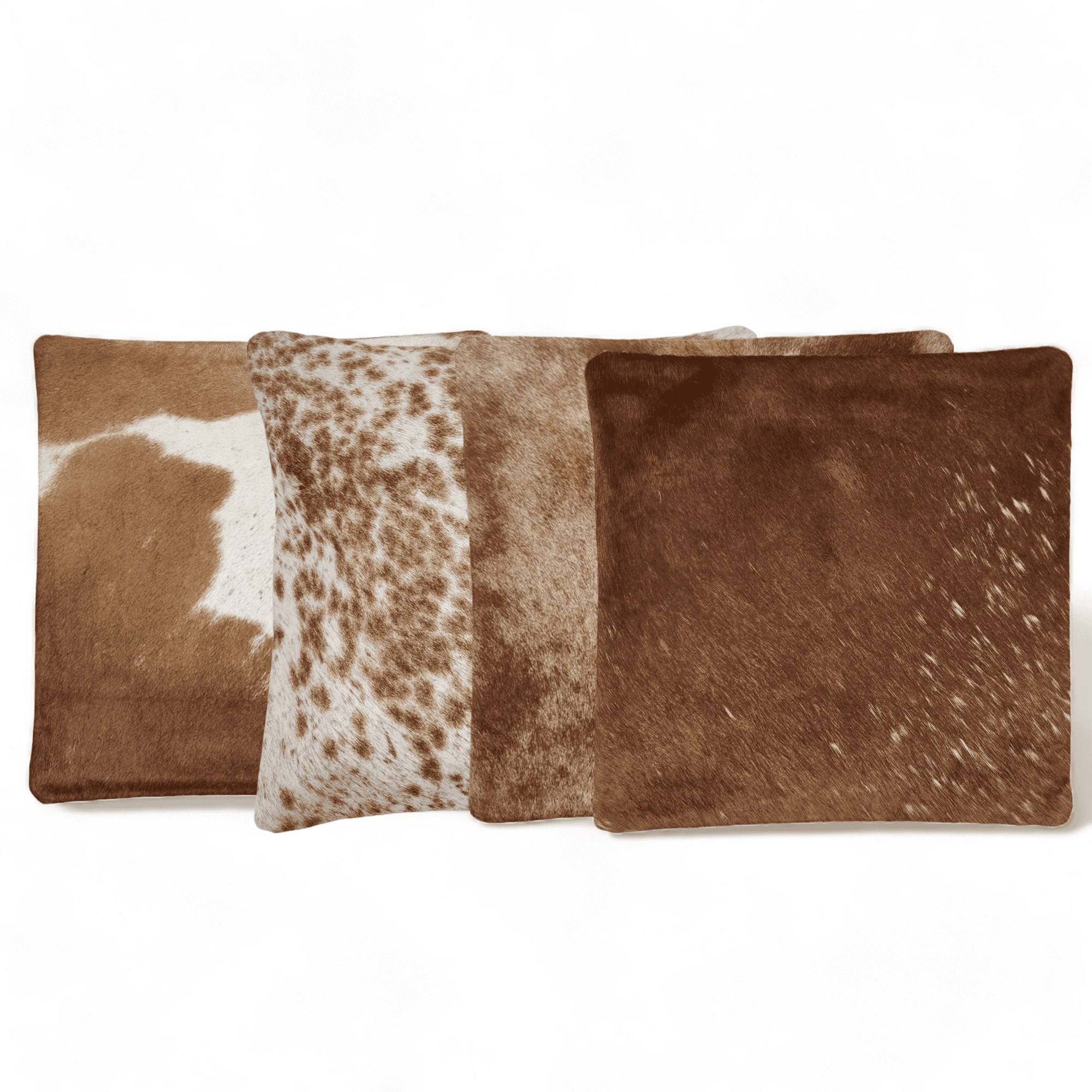 Highlands 18x18 Caramel Brown Genuine Cowhide Pillow Covers Double Sided - Ranch Junkie Mercantile LLC