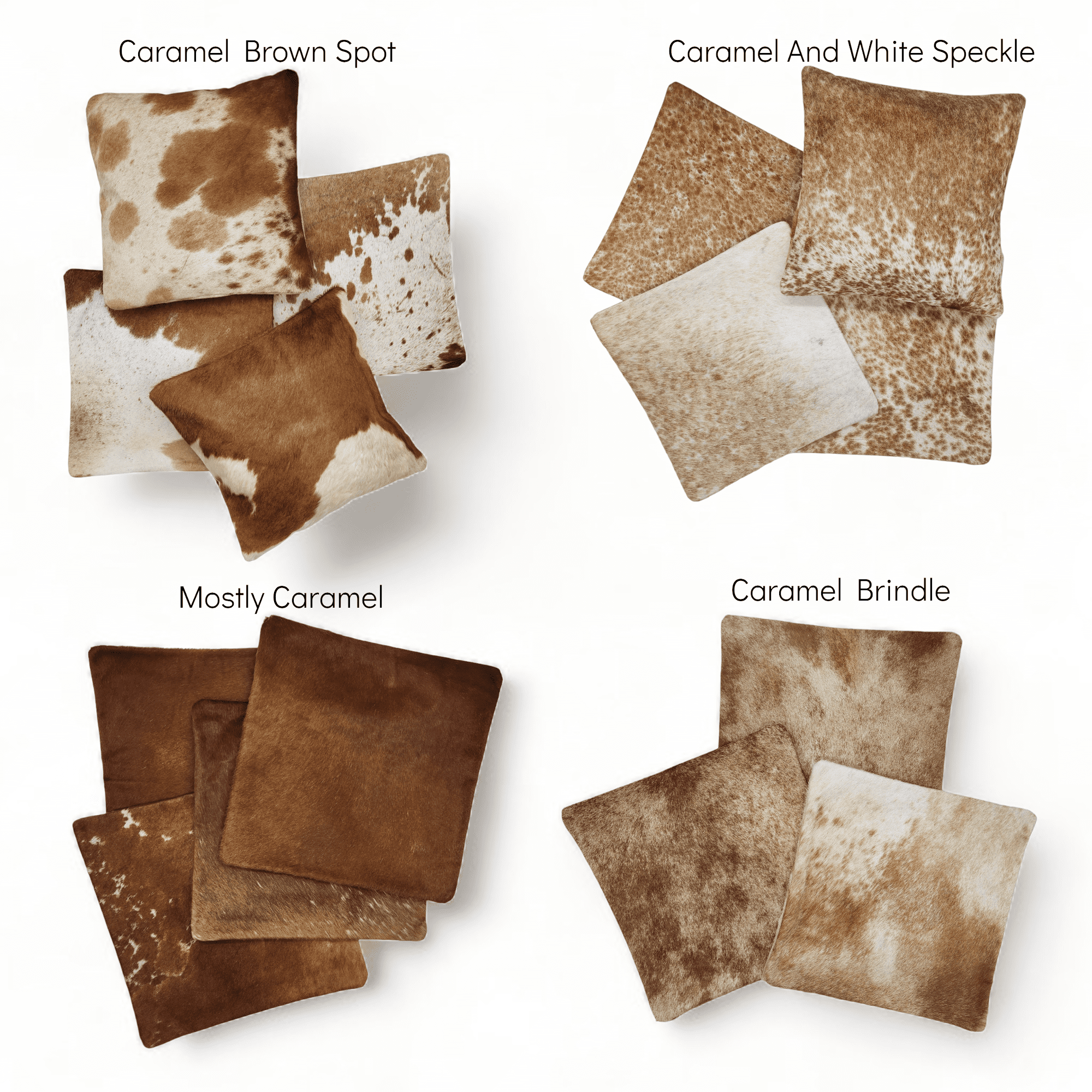 18x18 Genuine Cowhide Pillow Covers Caramel Brown Double Sided Highlands Cowhide Pillow - Ranch Junkie Mercantile LLC