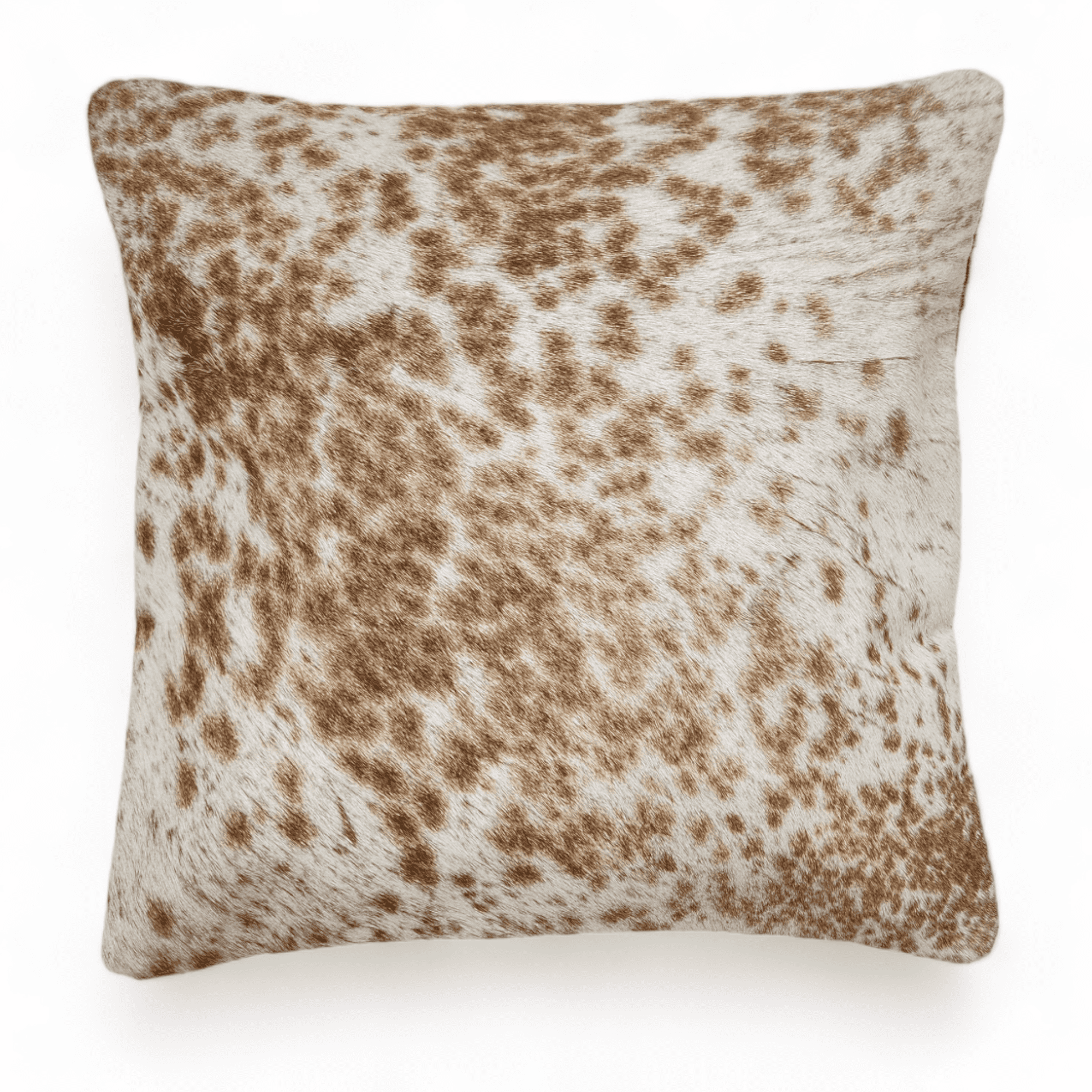 18x18 Genuine Cowhide Pillow Covers Caramel Brown Double Sided Highlands Cowhide Pillow - Ranch Junkie Mercantile LLC