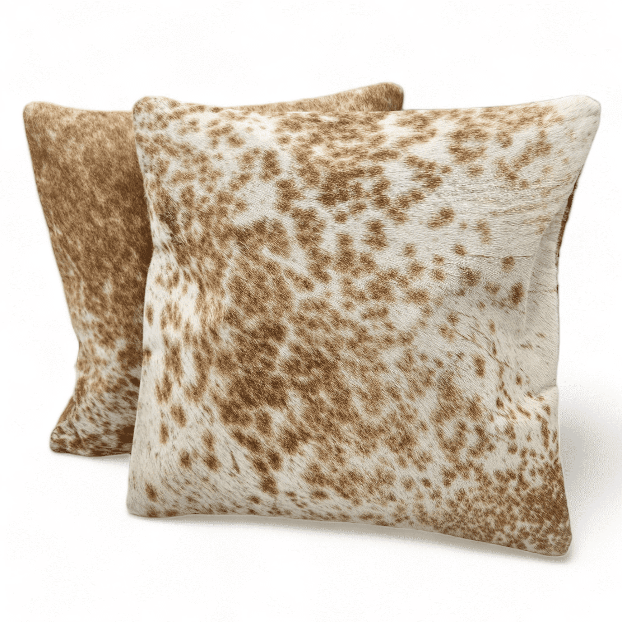 18x18 Genuine Cowhide Pillow Covers Caramel Brown Double Sided Highlands Cowhide Pillow - Ranch Junkie Mercantile LLC