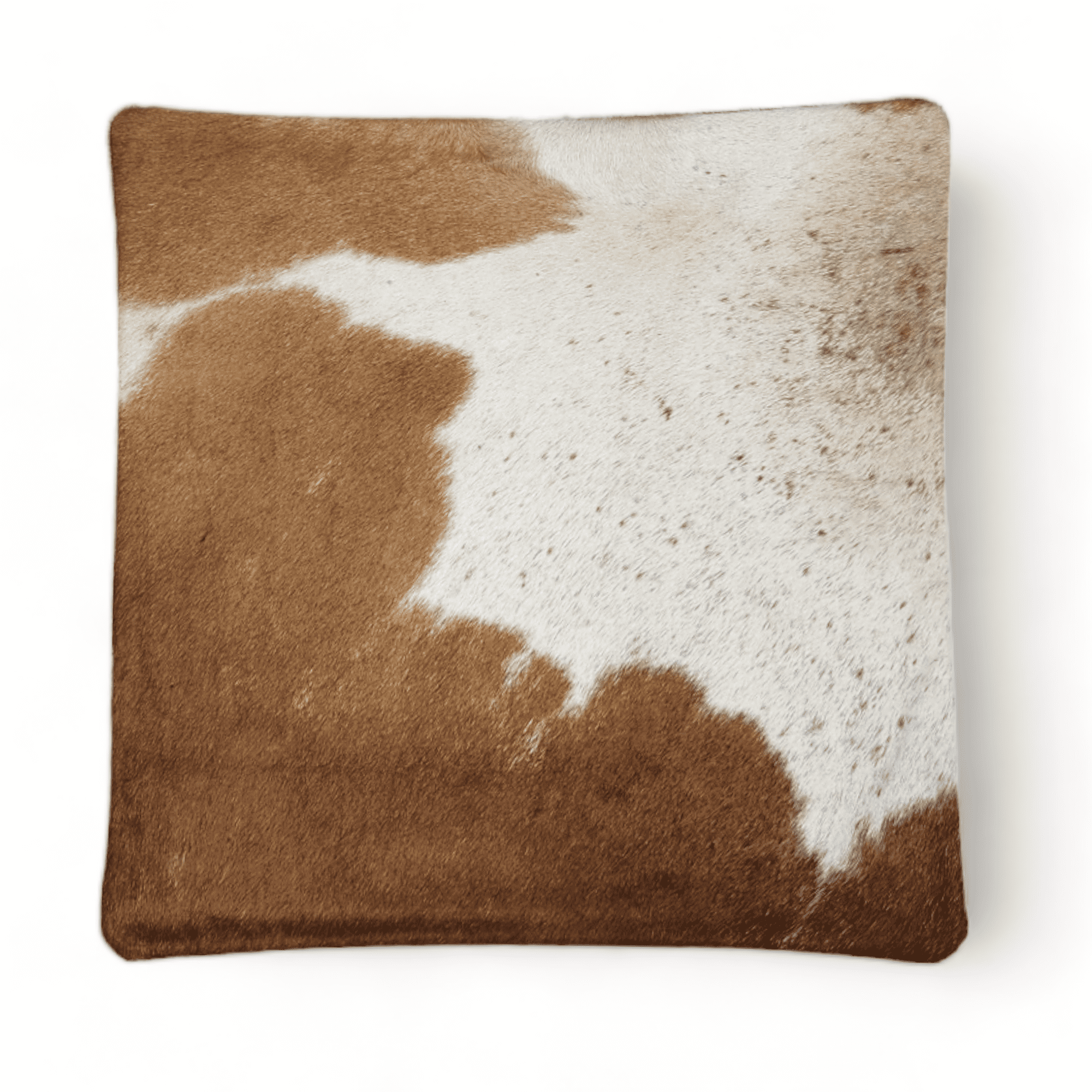 18x18 Genuine Cowhide Pillow Covers Caramel Brown Double Sided Highlands Cowhide Pillow - Ranch Junkie Mercantile LLC