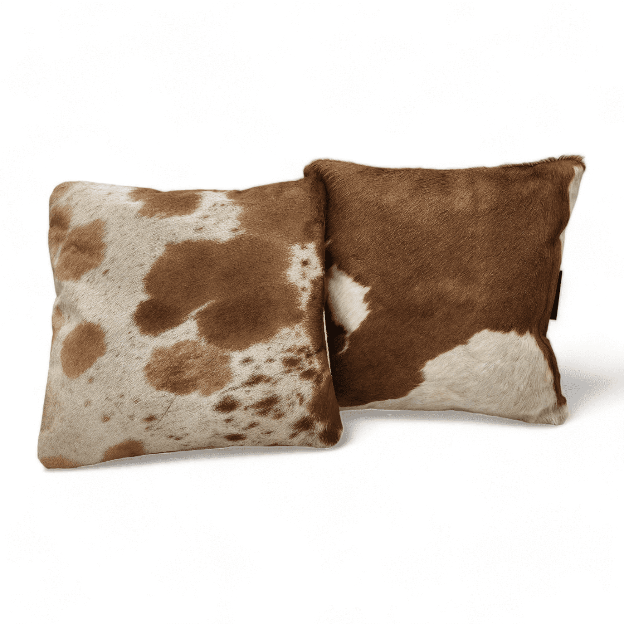 Highlands 18x18 Caramel Brown Genuine Cowhide Pillow Covers Double Sided - Ranch Junkie Mercantile LLC