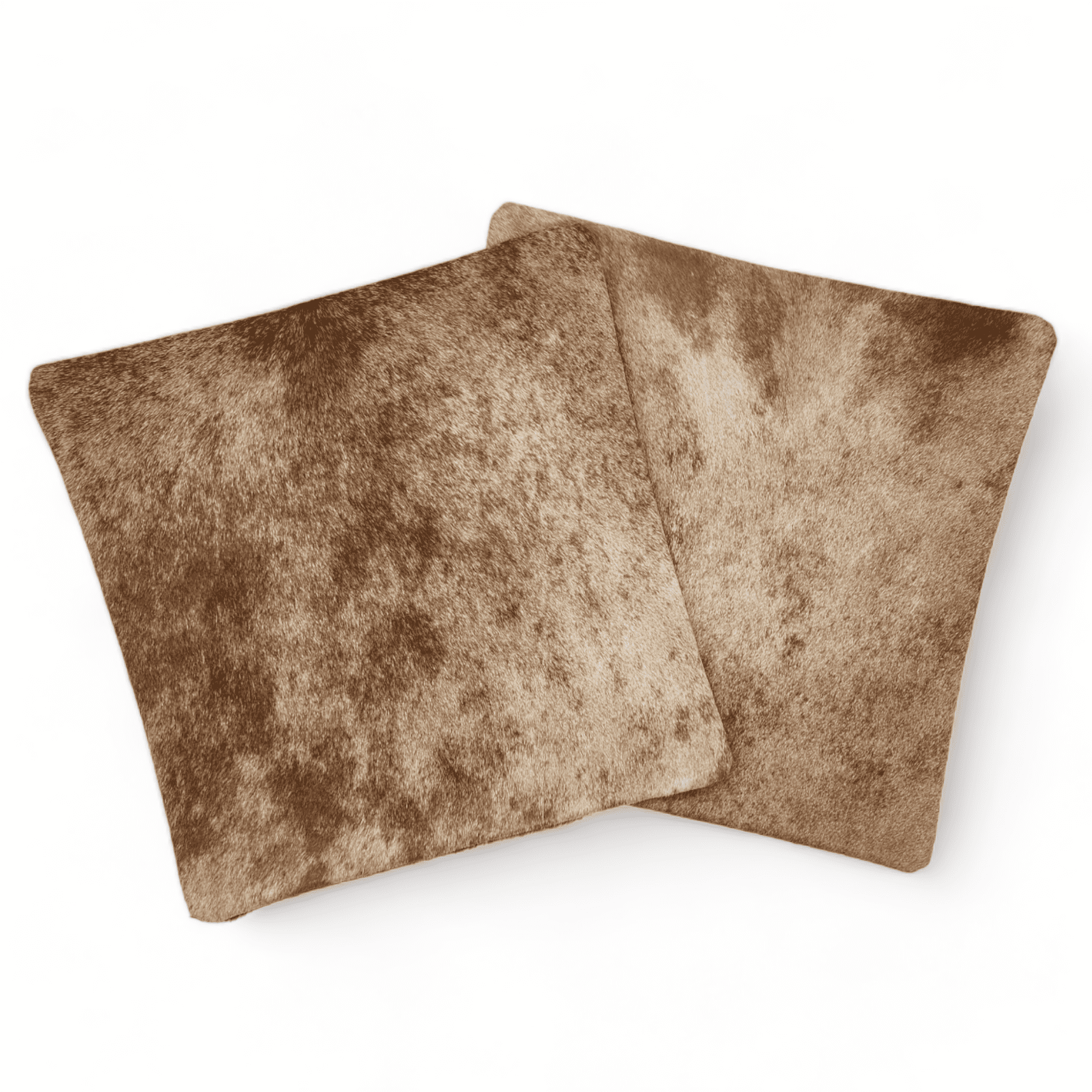 18x18 Genuine Cowhide Pillow Covers Caramel Brown Double Sided Highlands Cowhide Pillow - Ranch Junkie Mercantile LLC