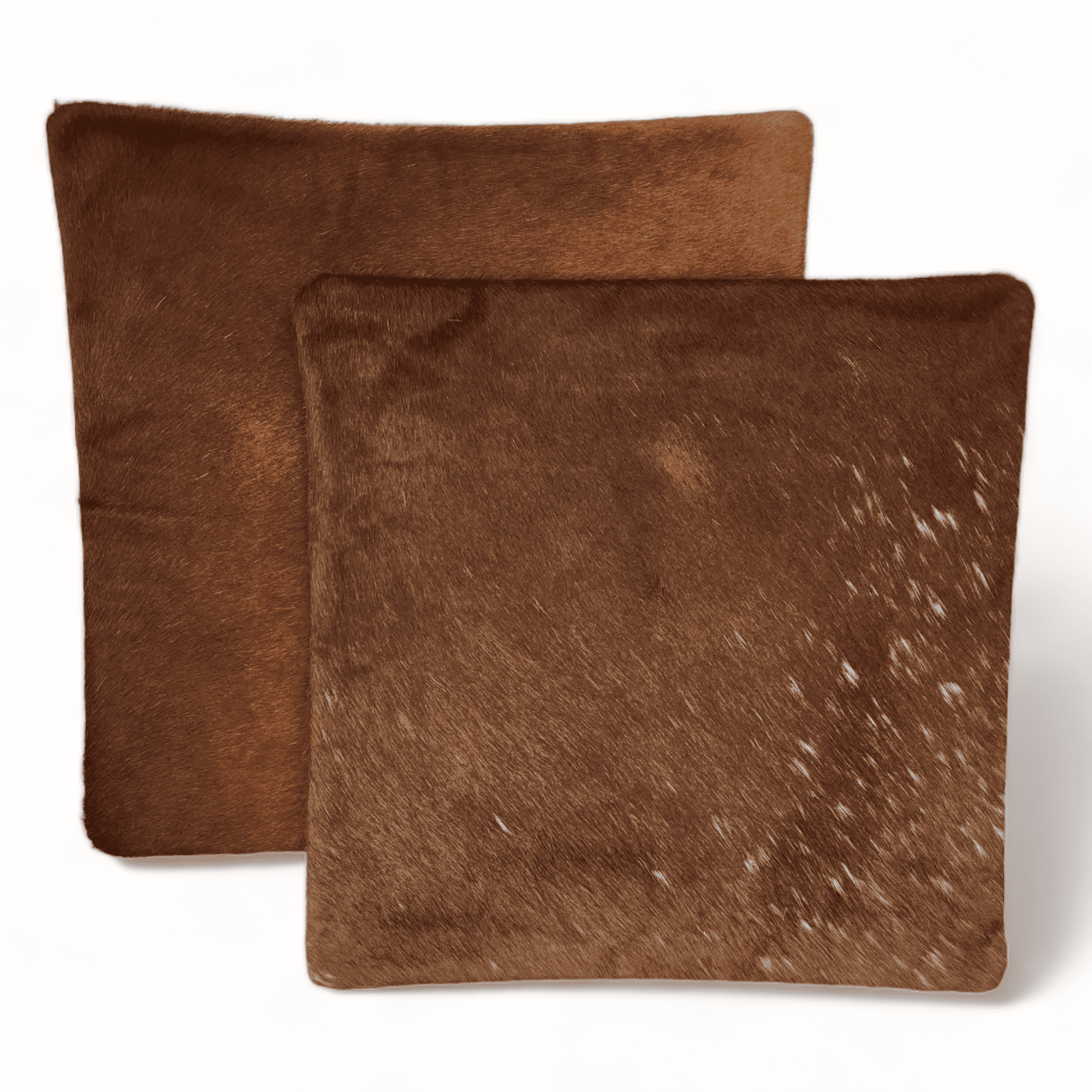 18x18 Genuine Cowhide Pillow Covers Caramel Brown Double Sided Highlands Cowhide Pillow - Ranch Junkie Mercantile LLC