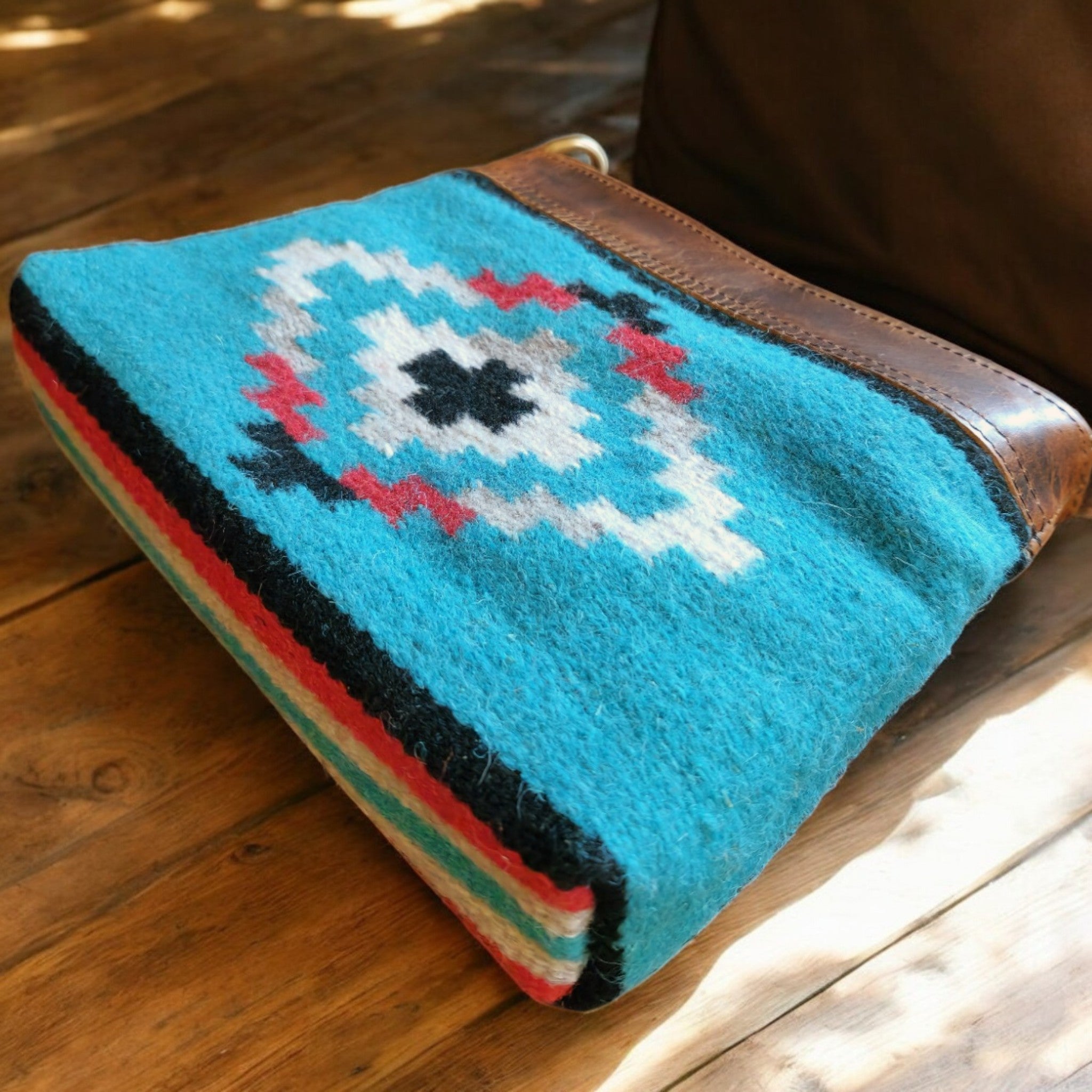 Catalina Handcrafted Saddle Blanket And Vintage Leather Crossbody Purse - Ranch Junkie Mercantile LLC