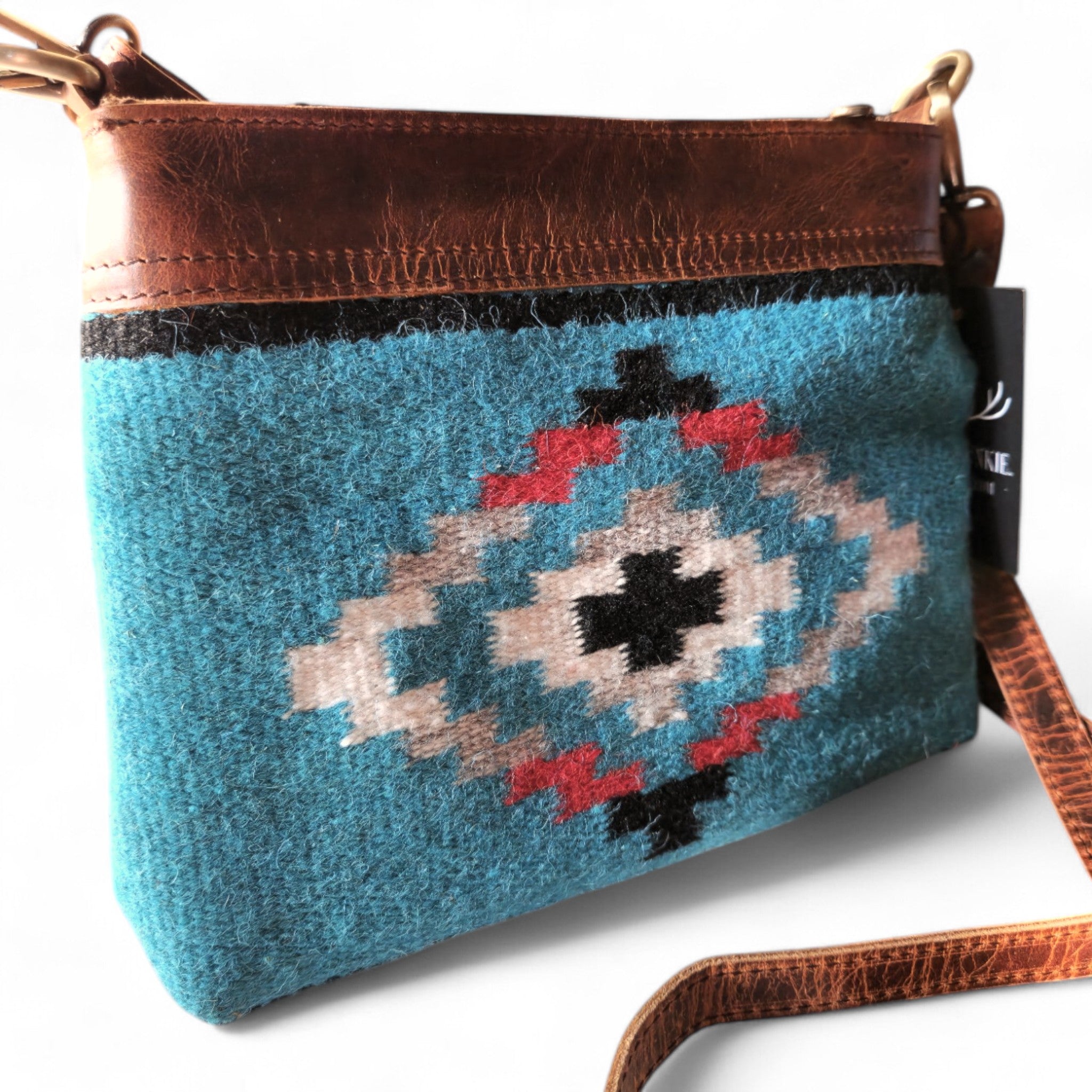 Catalina Handcrafted Saddle Blanket And Vintage Leather Crossbody Purse - Ranch Junkie Mercantile LLC