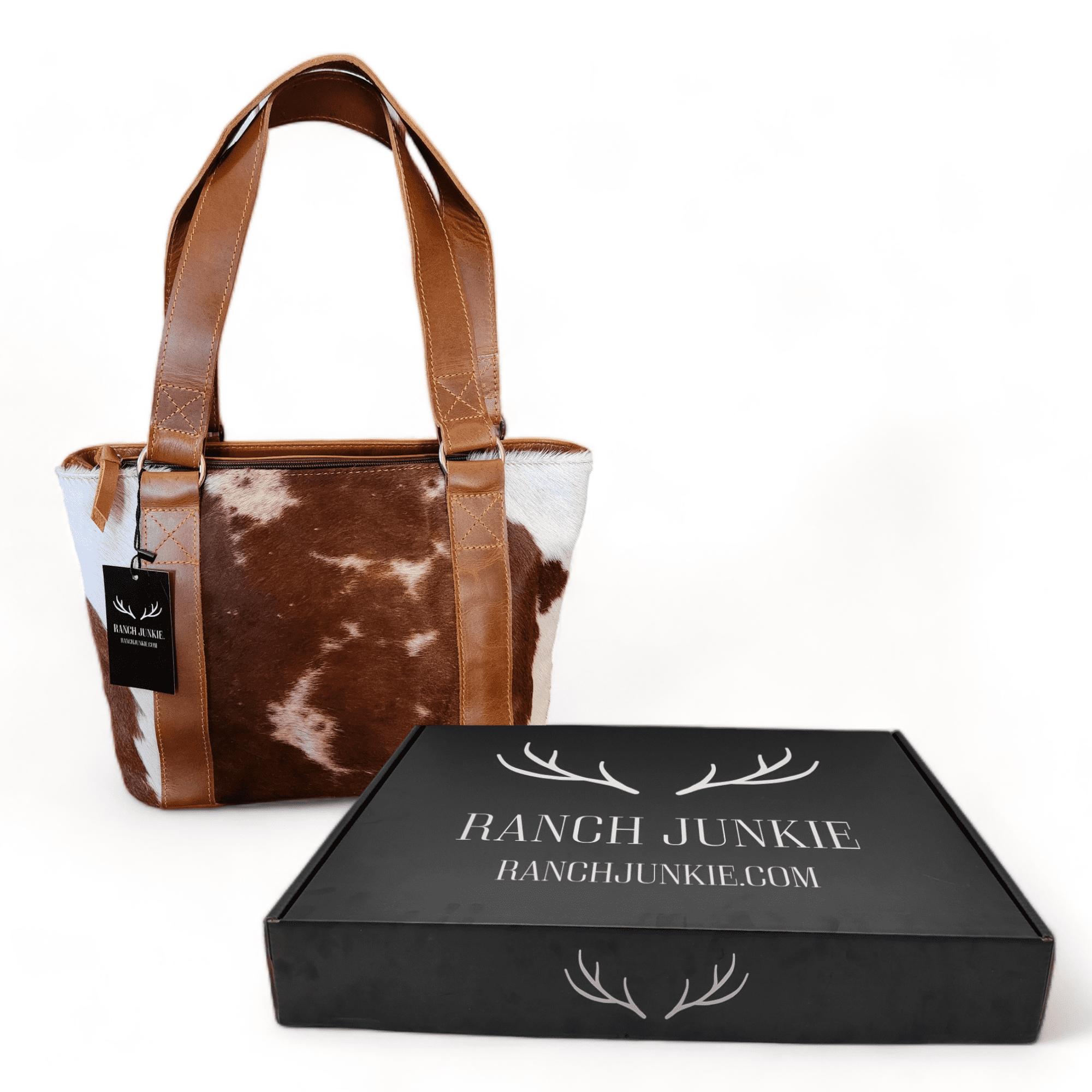 Genuine Cowhide Tote Handbag Highlands Brown Purse - Ranch Junkie Mercantile LLC