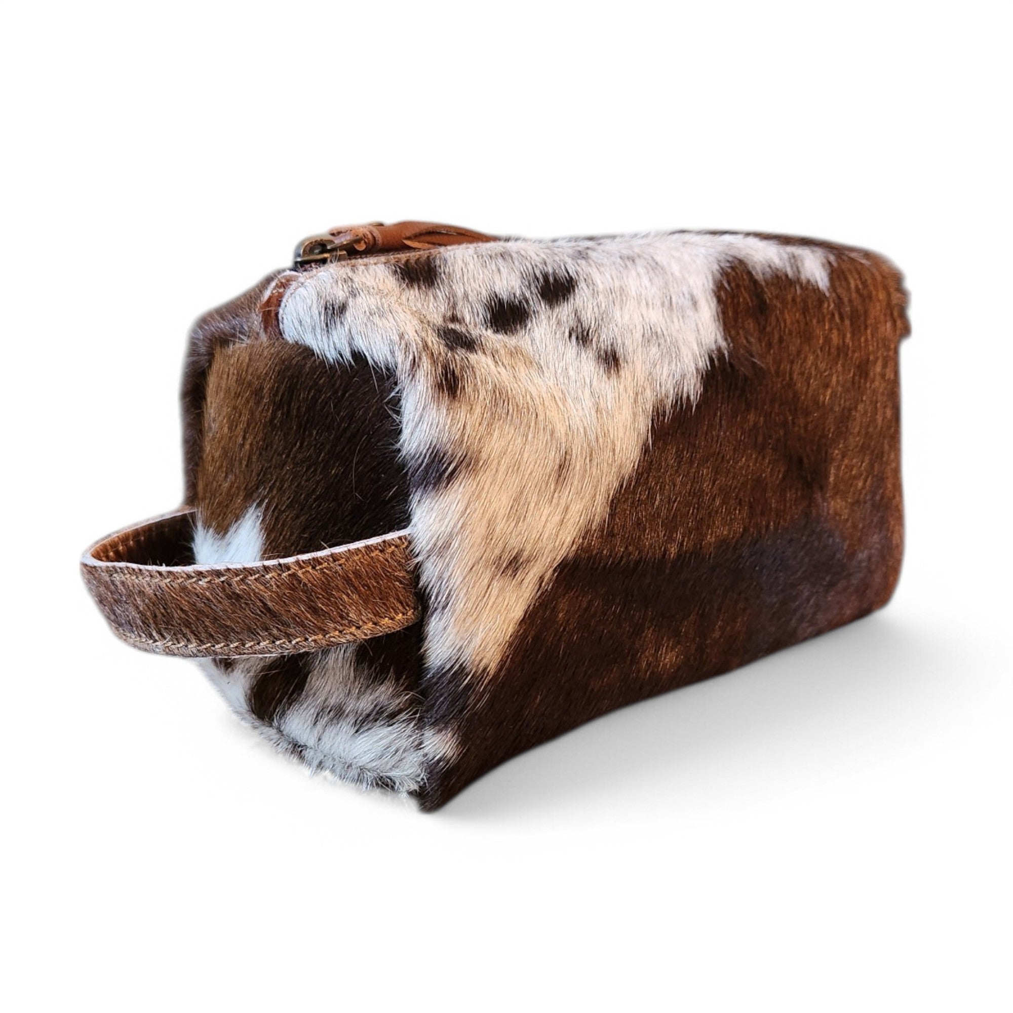 Genuine Cowhide Handcrafted Cosmetic Pouch Highlands Cowhide Makeup Bag - Ranch Junkie Mercantile LLC