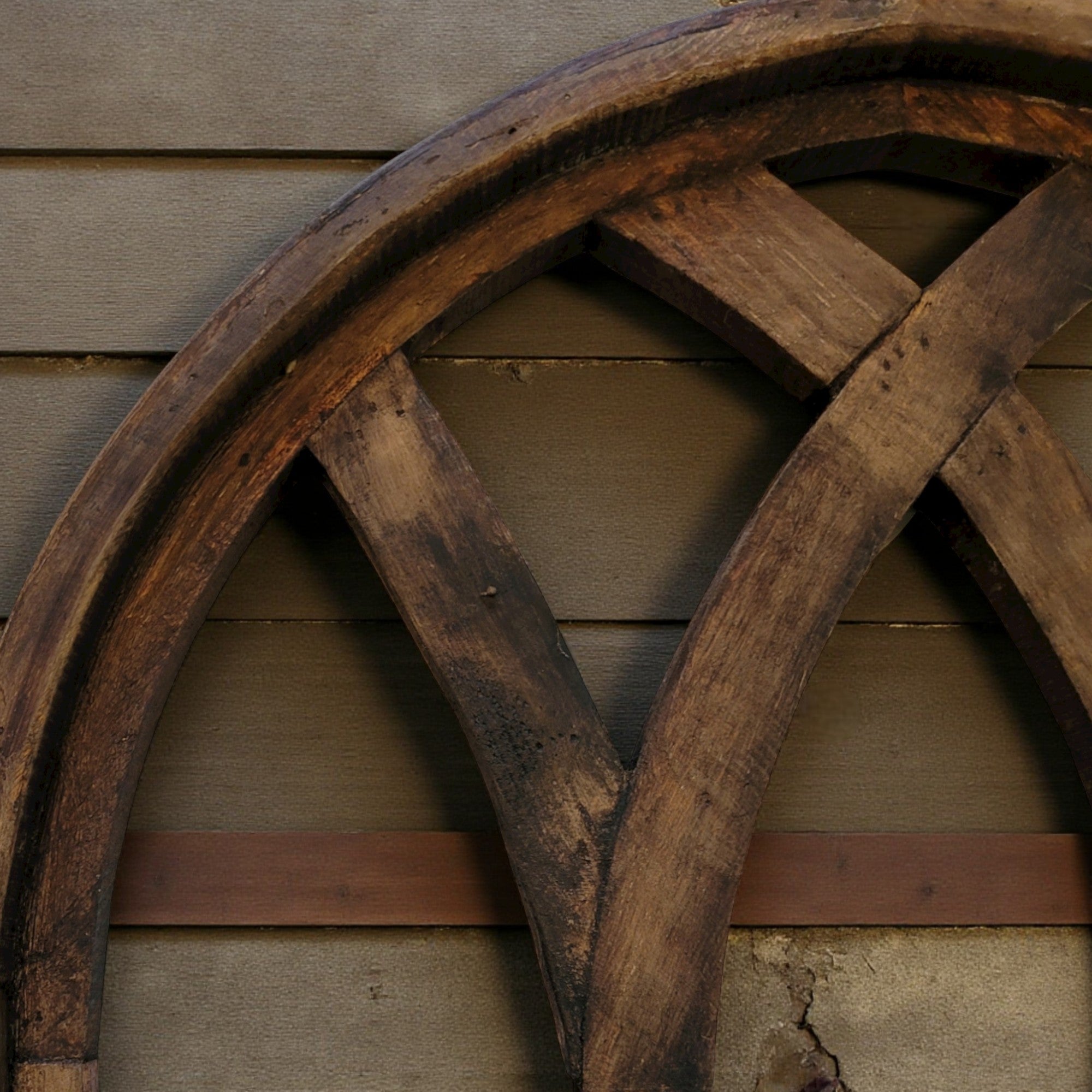 44 Inch Wall Wood Window Arch -Large Cathedral Window Frame-Sunset Grove Cathedral - Ranch Junkie Mercantile LLC