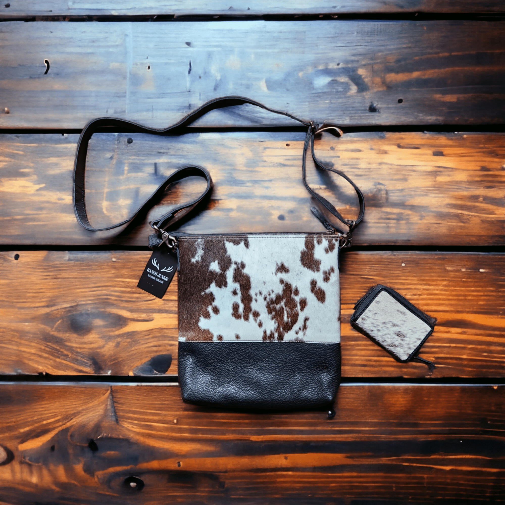 Cowhide Credit Card Wallet Cowhide Wallet Small Leather Highlands Wallet - Ranch Junkie Mercantile LLC