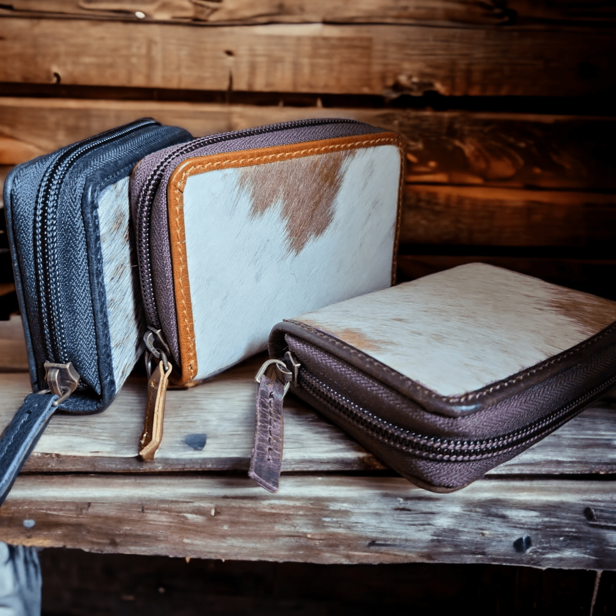 The Highlands Credit Card Wallet Cowhide Wallet Small Leather Wallet - Ranch Junkie Mercantile LLC