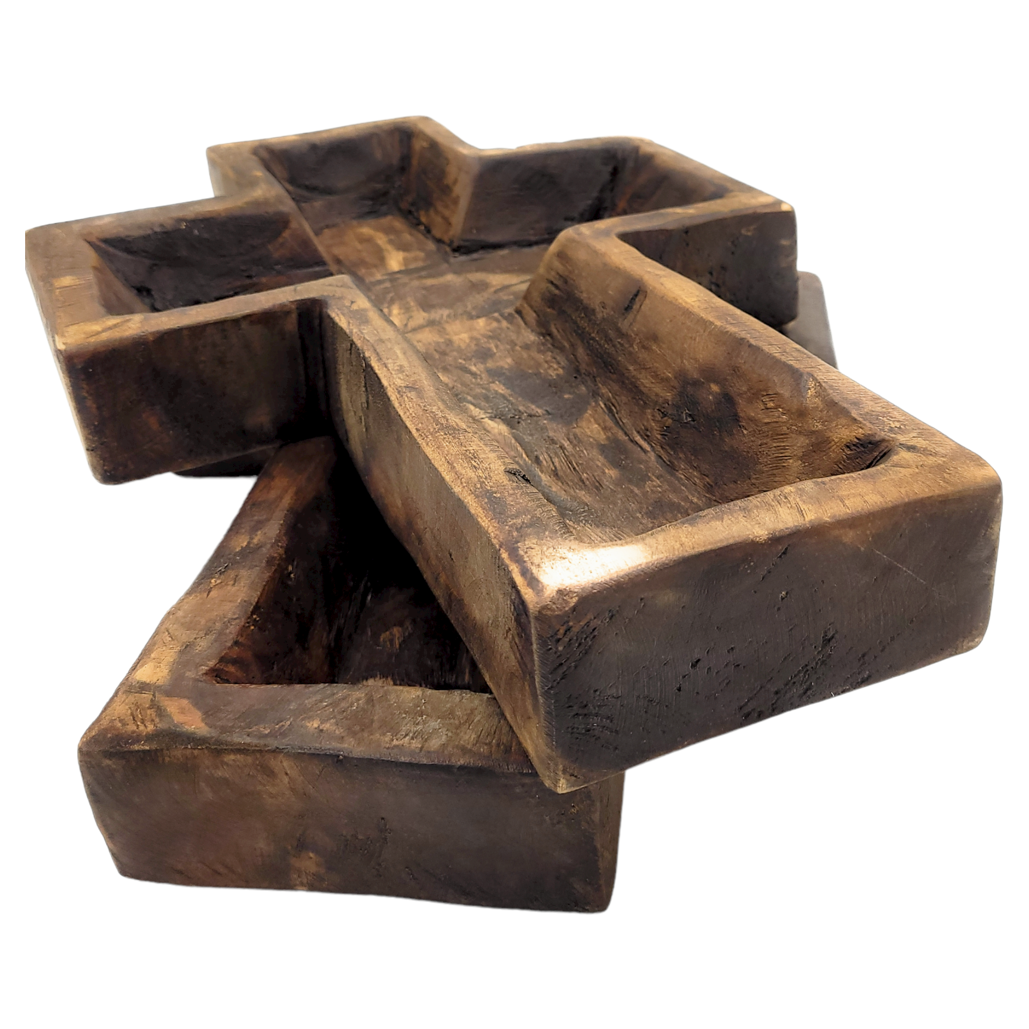 Bundle Deal Copper Cross Earrings + Handcrafted Cross Wood Bowl - Ranch Junkie Mercantile LLC