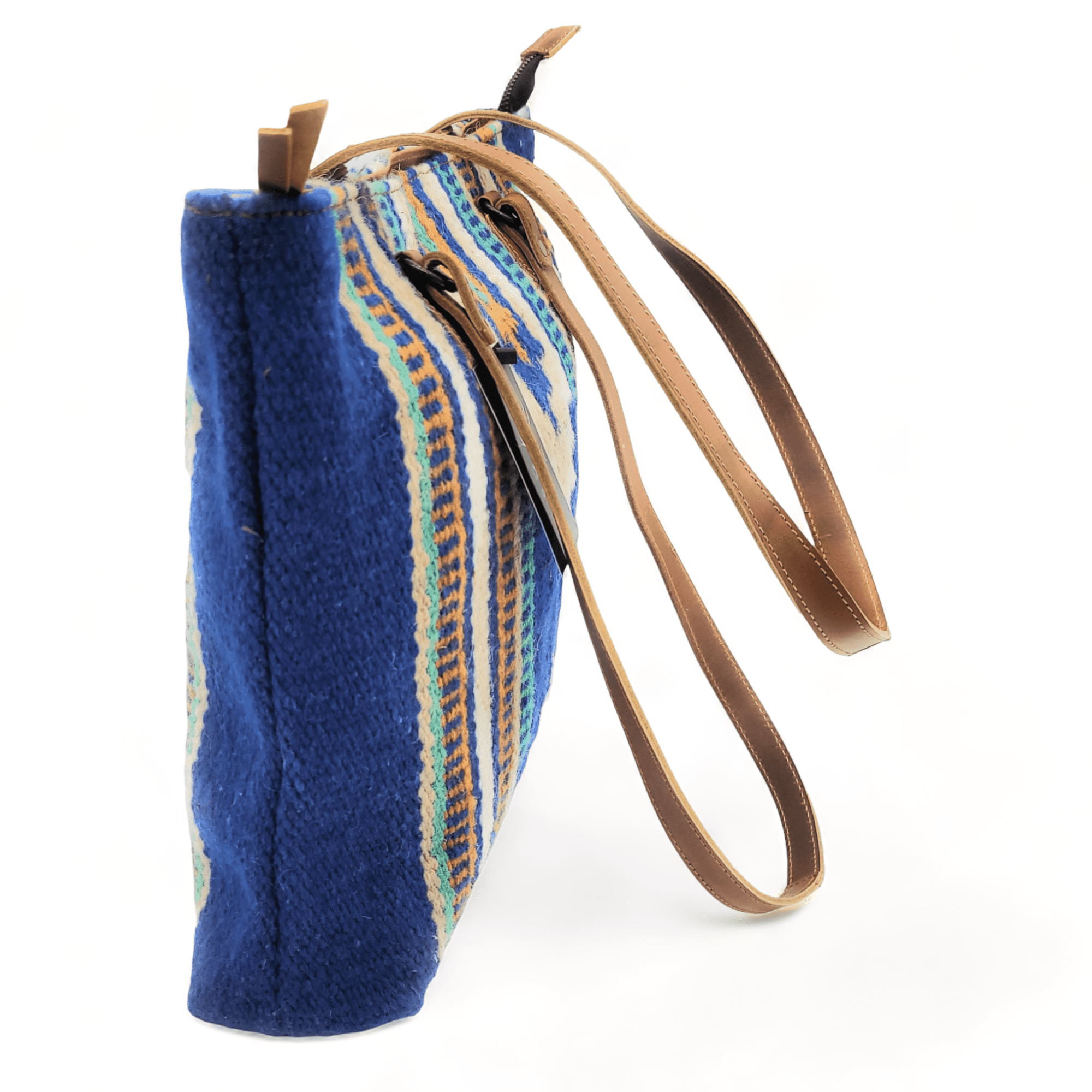 Southwestern Large Handwoven Wool Boho Tote Dakota Saddle Blanket Bag - Ranch Junkie Mercantile LLC