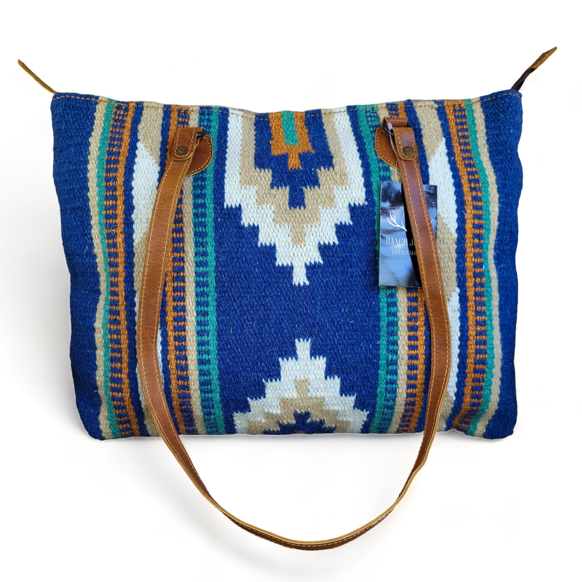Bundle Deal-Dakota Wool Southwestern Boho Aztec Large Weekender Duffel Bag + Large Handwoven Wool Boho Tote - Ranch Junkie Mercantile LLC