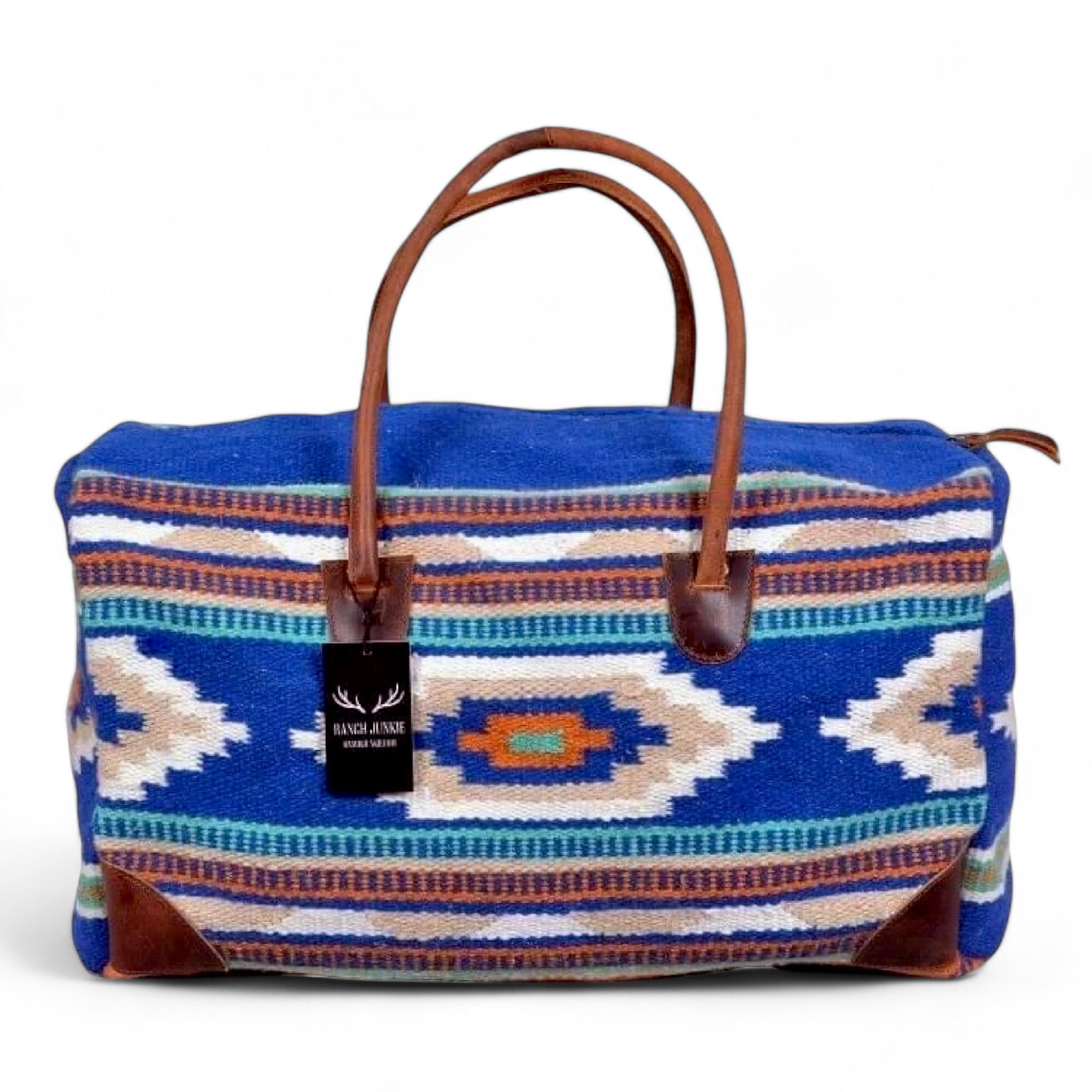 Bundle Deal-Dakota Wool Southwestern Boho Aztec Large Weekender Duffel Bag + Large Handwoven Wool Boho Tote - Ranch Junkie Mercantile LLC