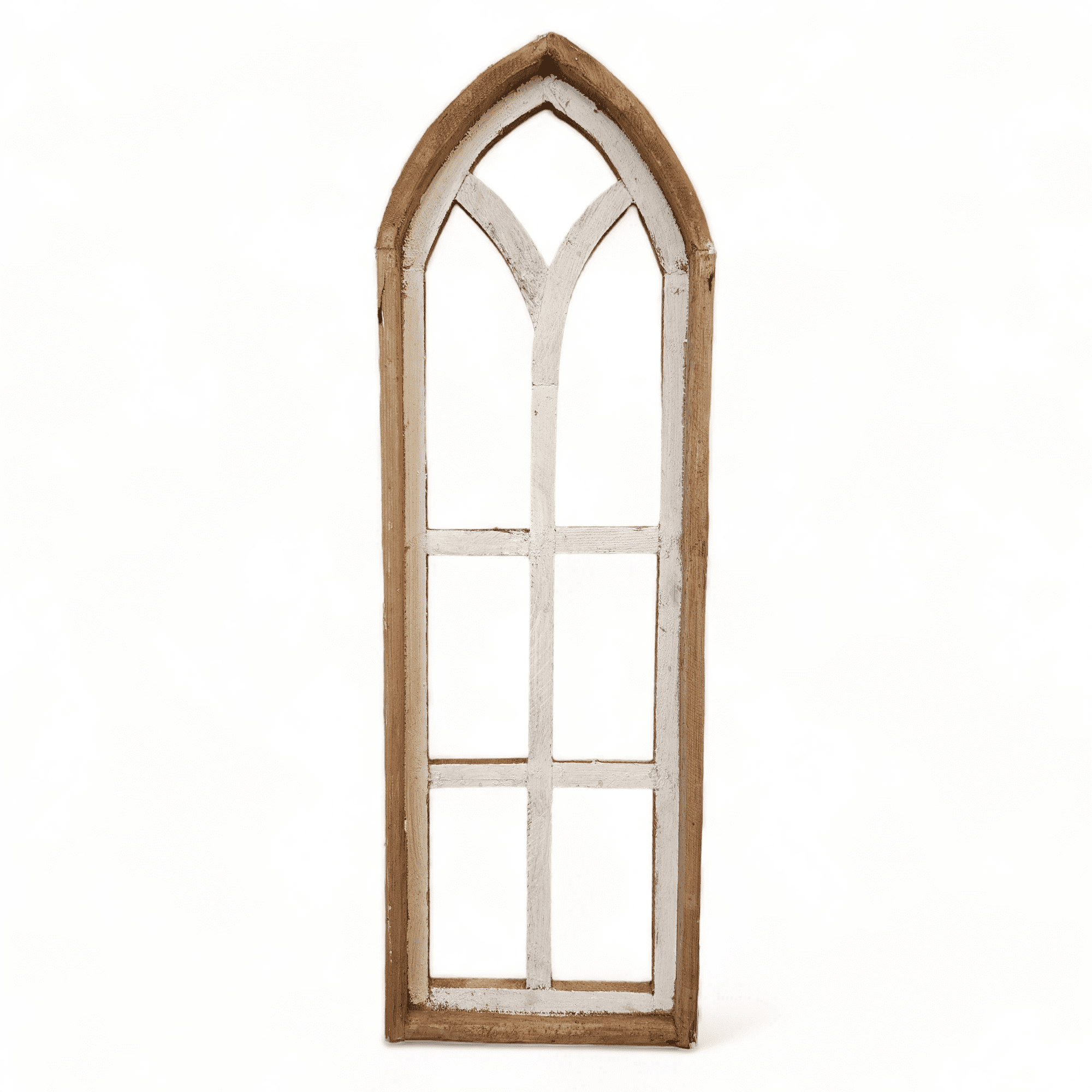 36" X 12" Farmhouse Wooden Wall Window Arches -Rustic Cathedral Wood Window- Dandelion - Ranch Junkie Mercantile LLC