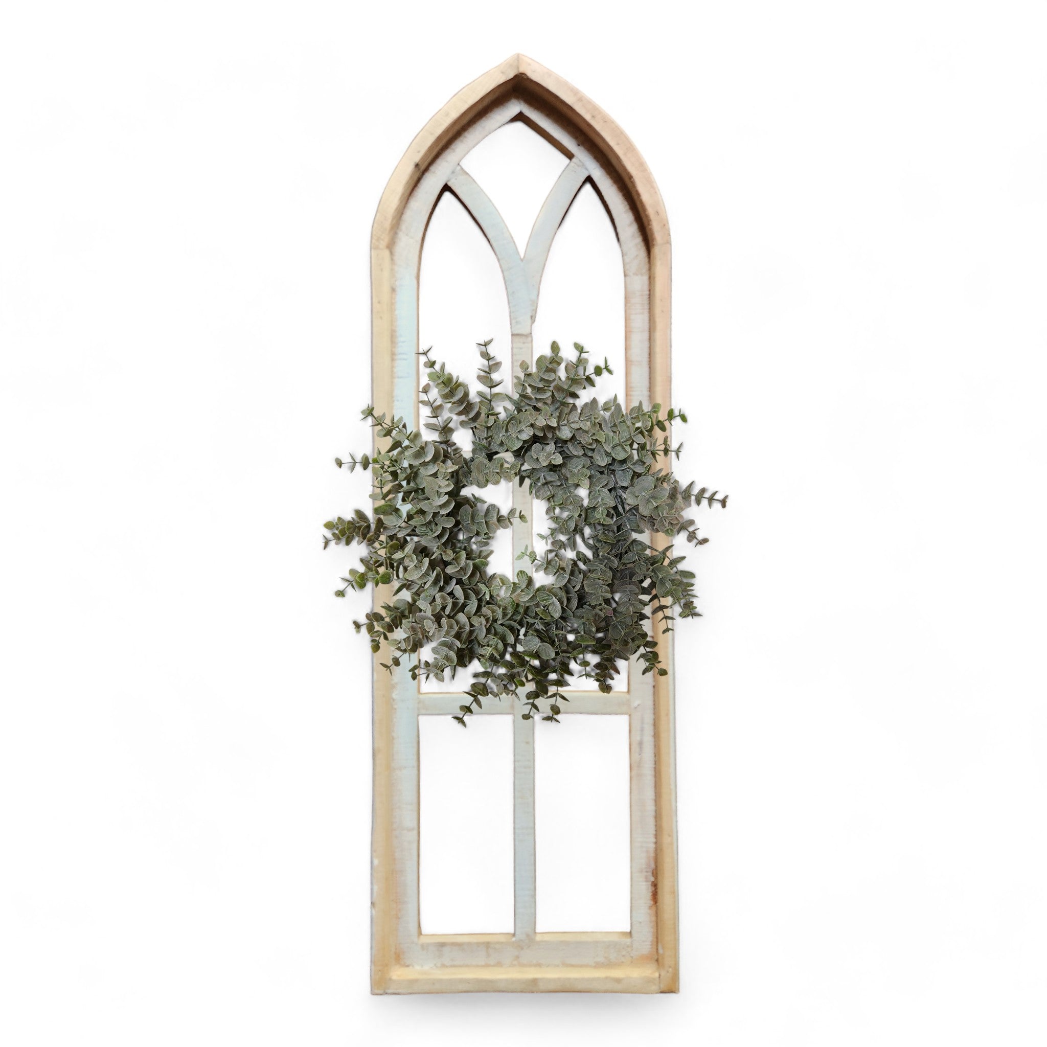 37" X 12" Farmhouse Wooden Wall Window Arches -Rustic Cathedral Wood Window- Dandelion - Ranch Junkie Mercantile LLC