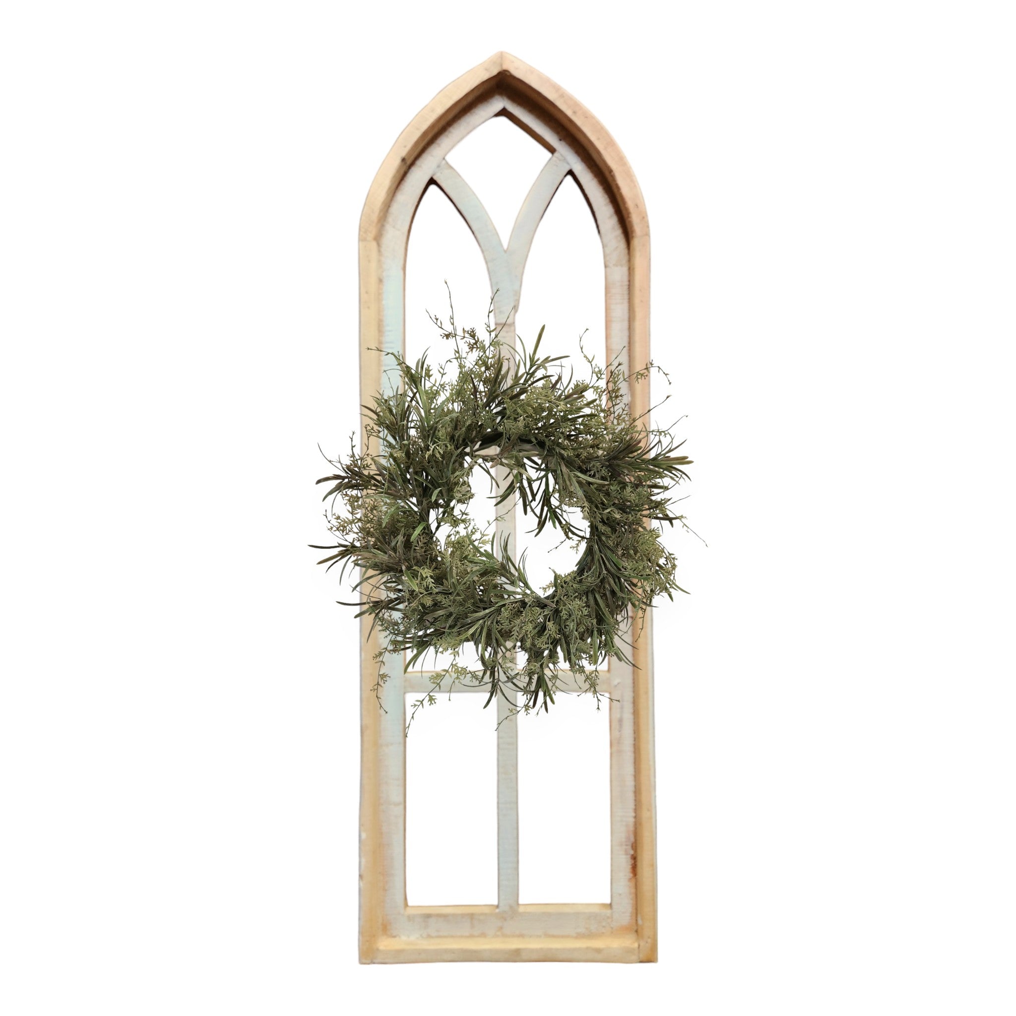 37" X 12" Farmhouse Wooden Wall Window Arches -Rustic Cathedral Wood Window- Dandelion - Ranch Junkie Mercantile LLC