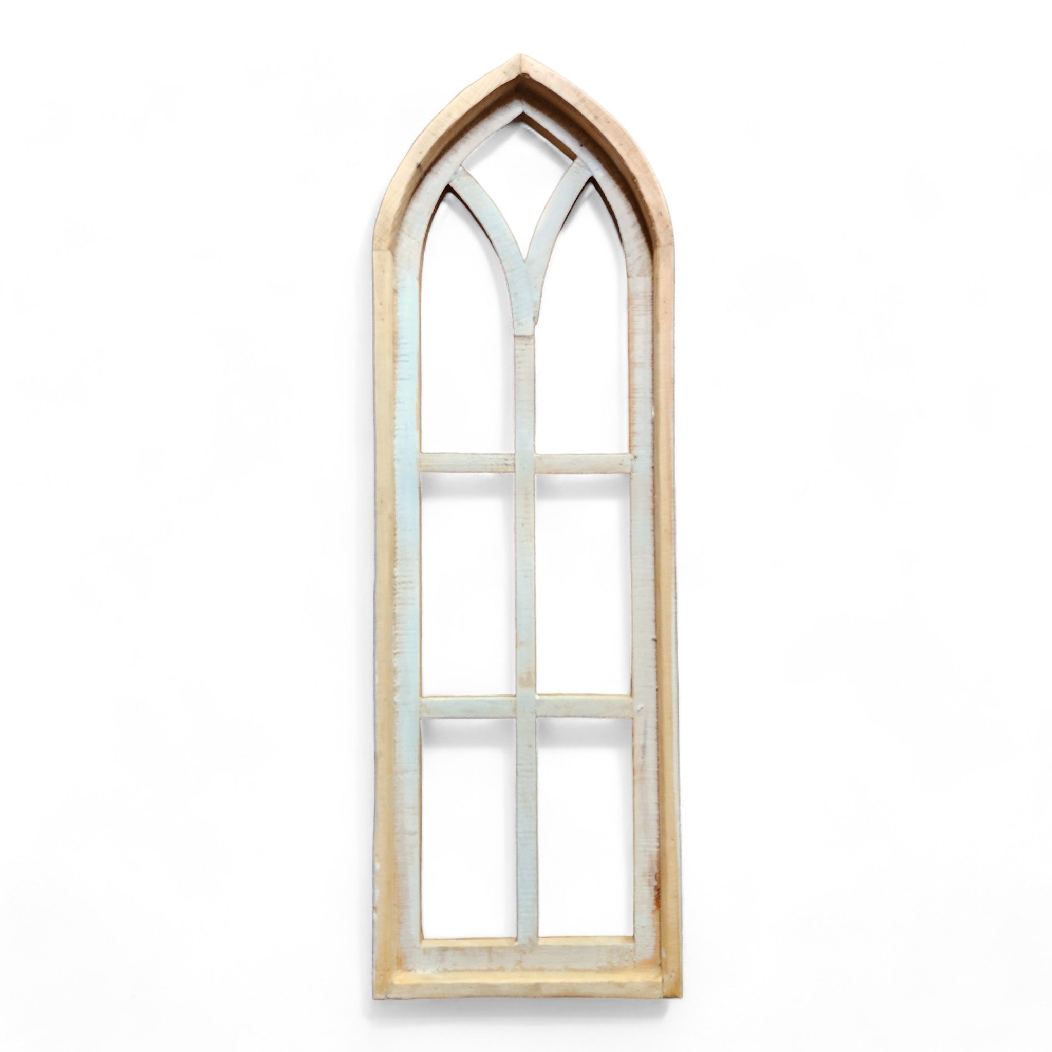37" X 12" Farmhouse Wooden Wall Window Arches -Rustic Cathedral Wood Window- Dandelion - Ranch Junkie Mercantile LLC