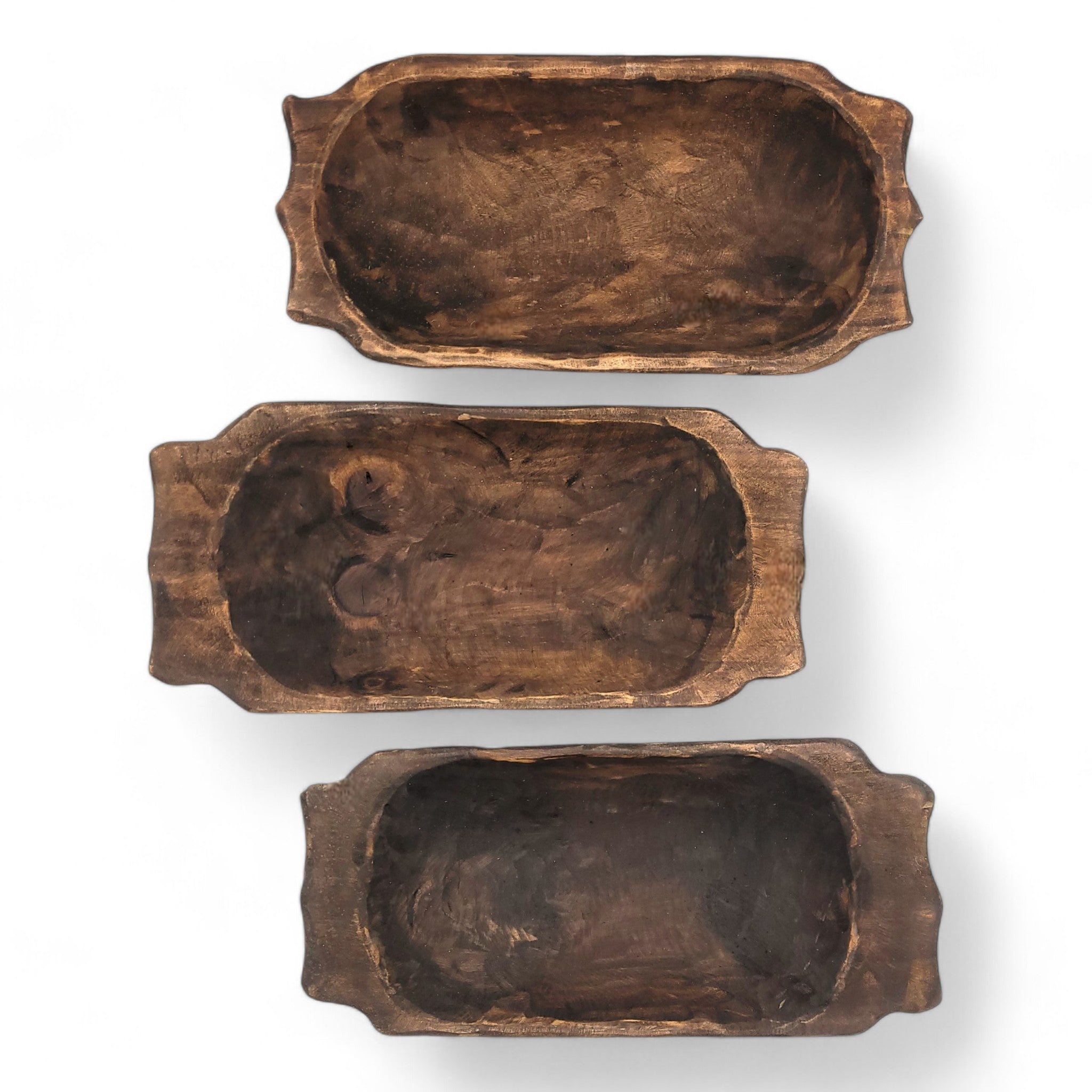 Farmhouse Rustic Dough Bowl With Handles- The Big Horn - Ranch Junkie Mercantile LLC