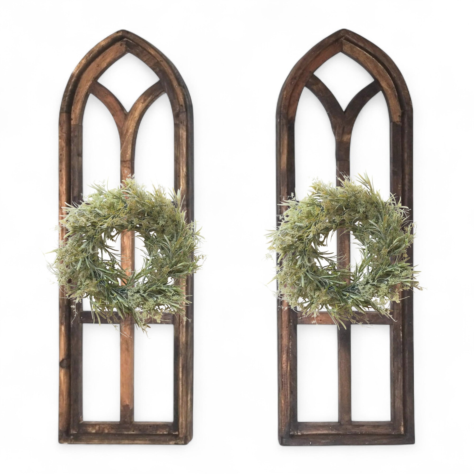 37" X 12" Farmhouse Rustic Wooden Wall Window Arches Rustic Brown Dandelion - Ranch Junkie Mercantile LLC