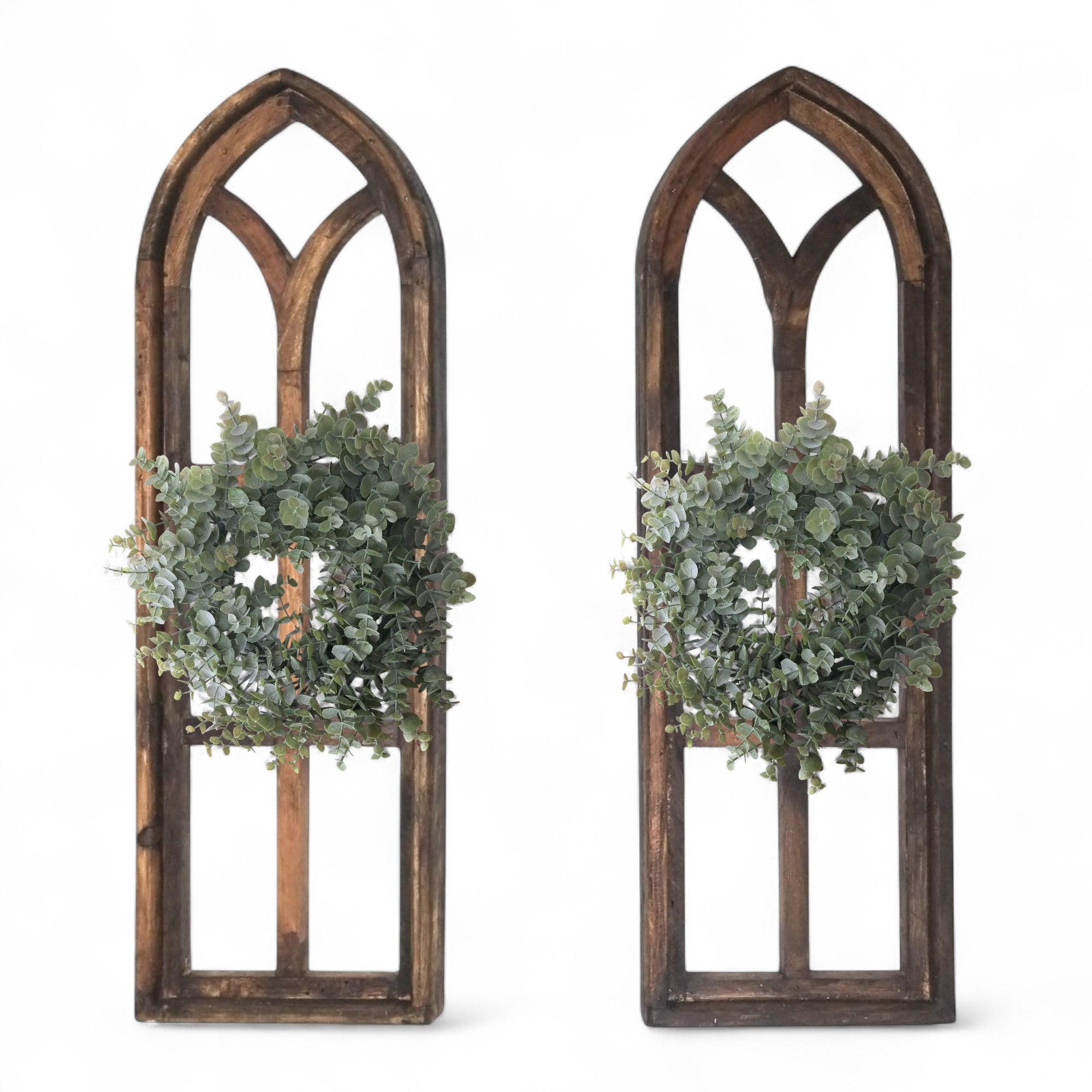 37" X 12" Farmhouse Rustic Wooden Wall Window Arches Rustic Brown Dandelion - Ranch Junkie Mercantile LLC