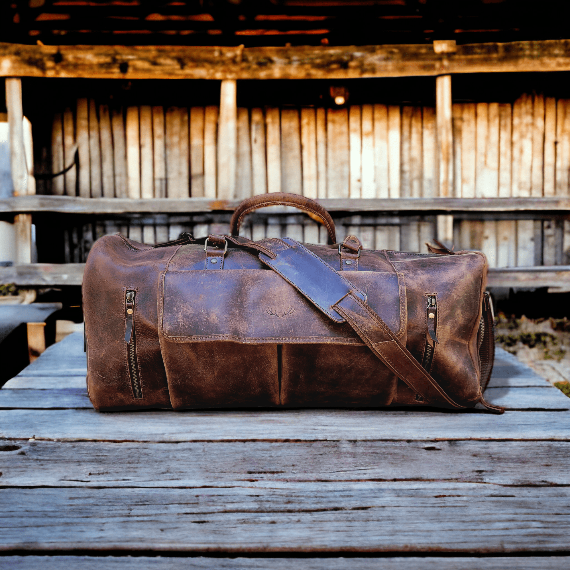 Denali Vintage Saddle Leather Weekender Leather Duffel Bag - Ranch Junkie Mercantile LLC