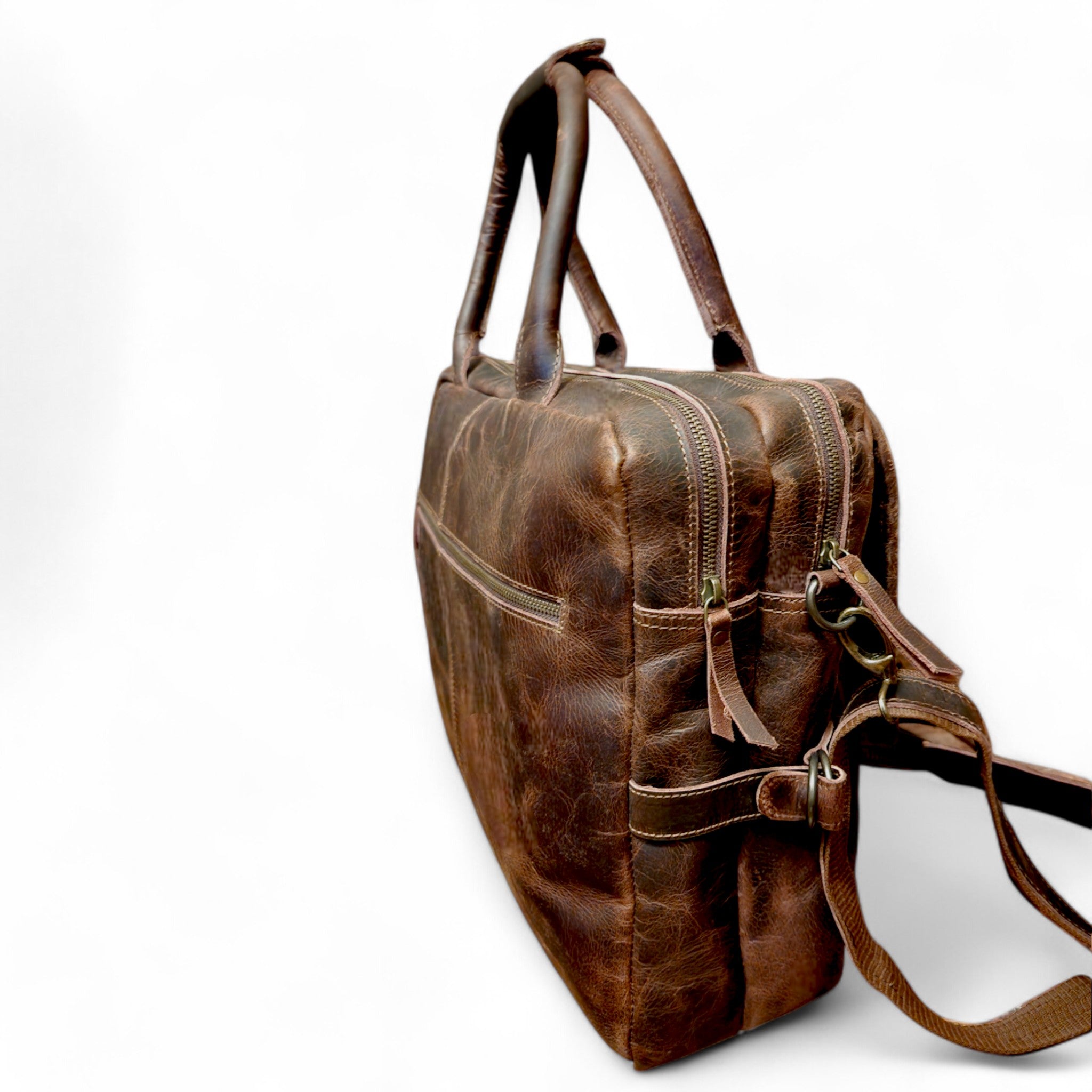 Bundle Deal Denali Navigator Vintage Leather Large Messenger Bag + Denali Leather Wallet - Ranch Junkie Mercantile LLC